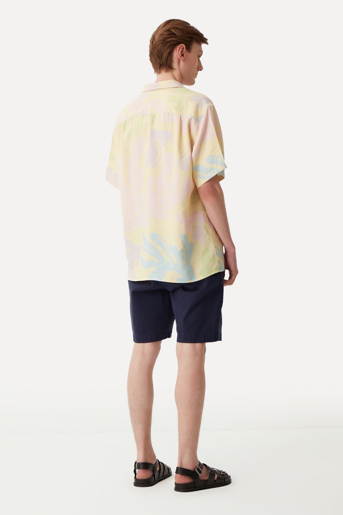 Coral All Over Print Oversize Shirt - Yellow