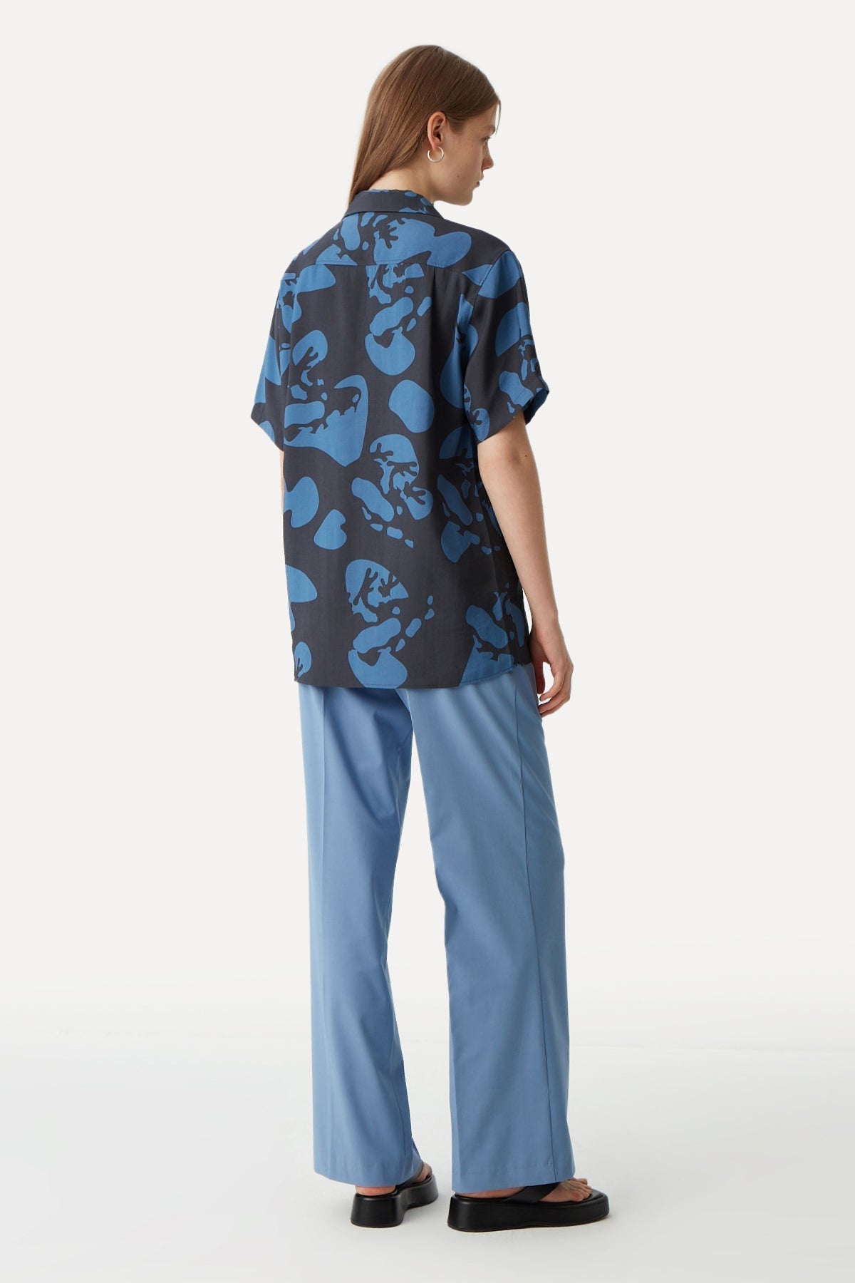 Frog All Over Print Oversize Short Sleeve Shirt - Black