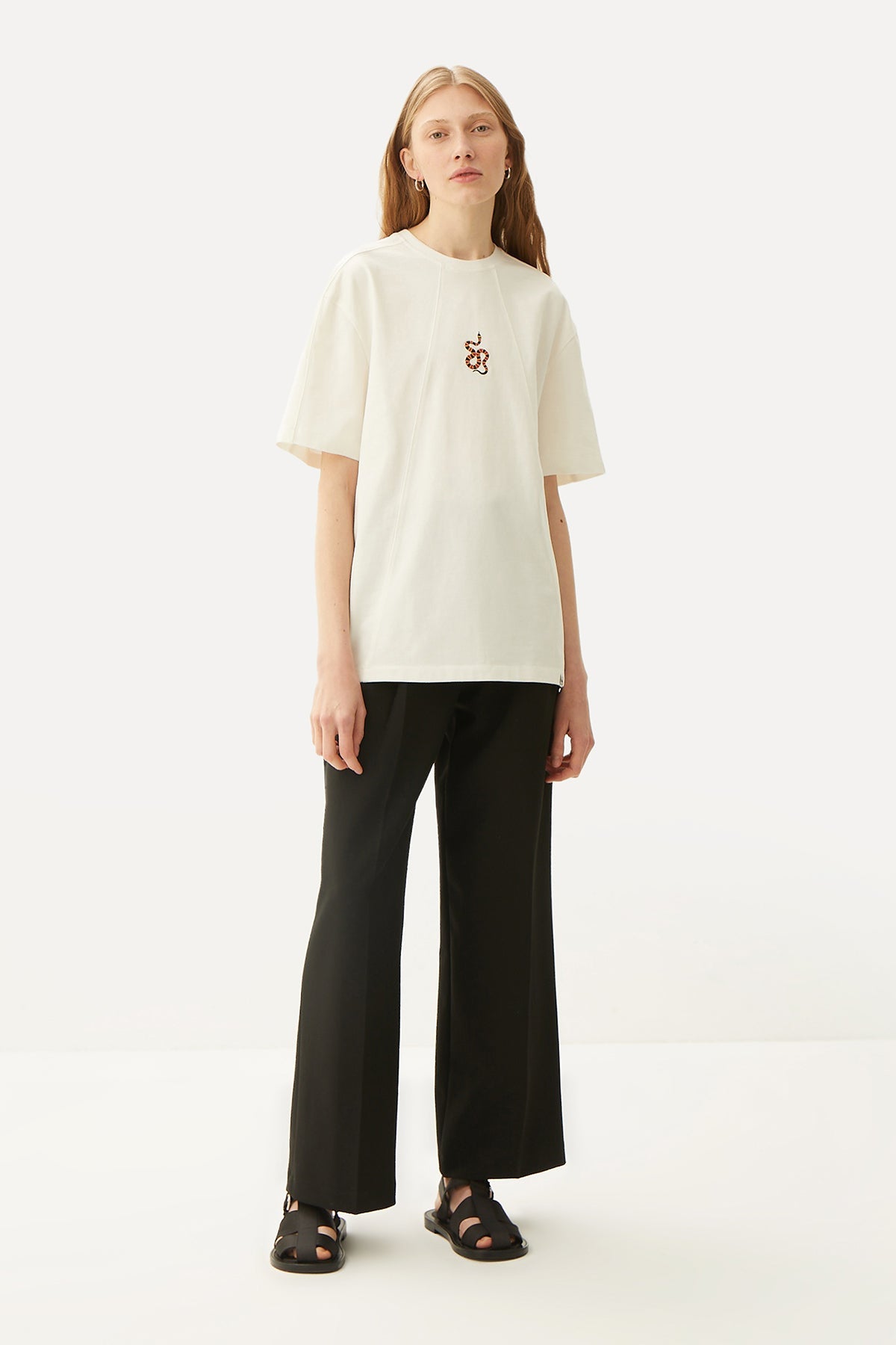Coral Snake Oversize Premium T-Shirt - Ecru