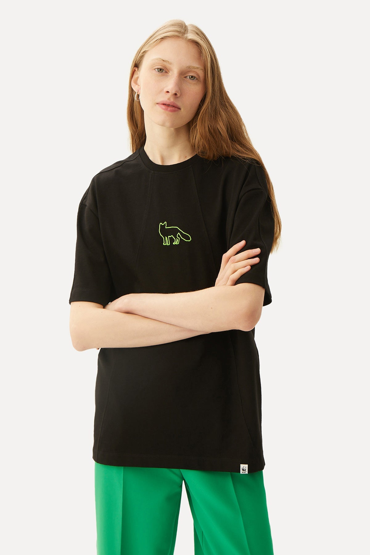 Red Fox Oversize Premium T-Shirt - Black