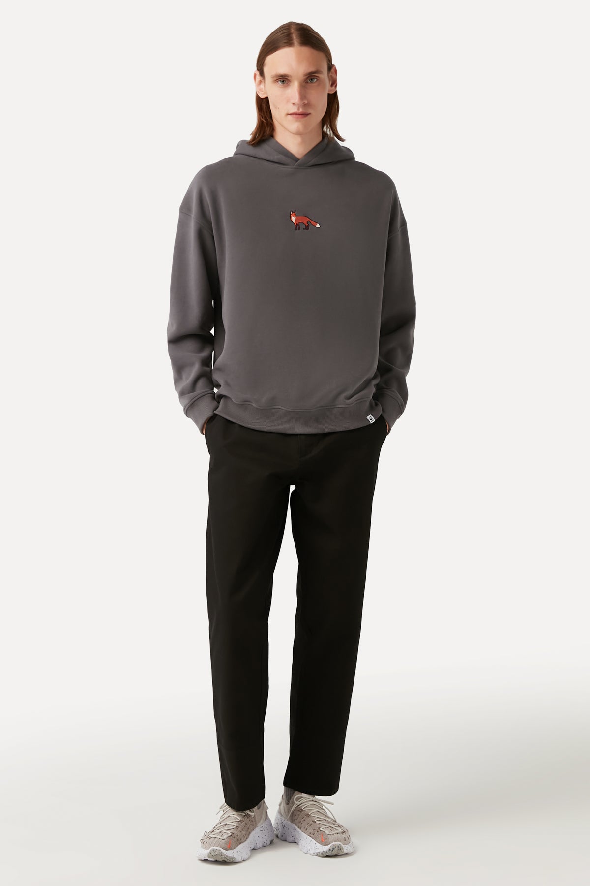 Red Fox Hoodie - Anthracite