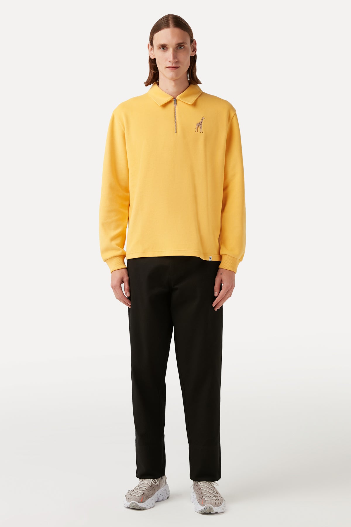 Giraffe Polo Neck Sweatshirt - Yellow