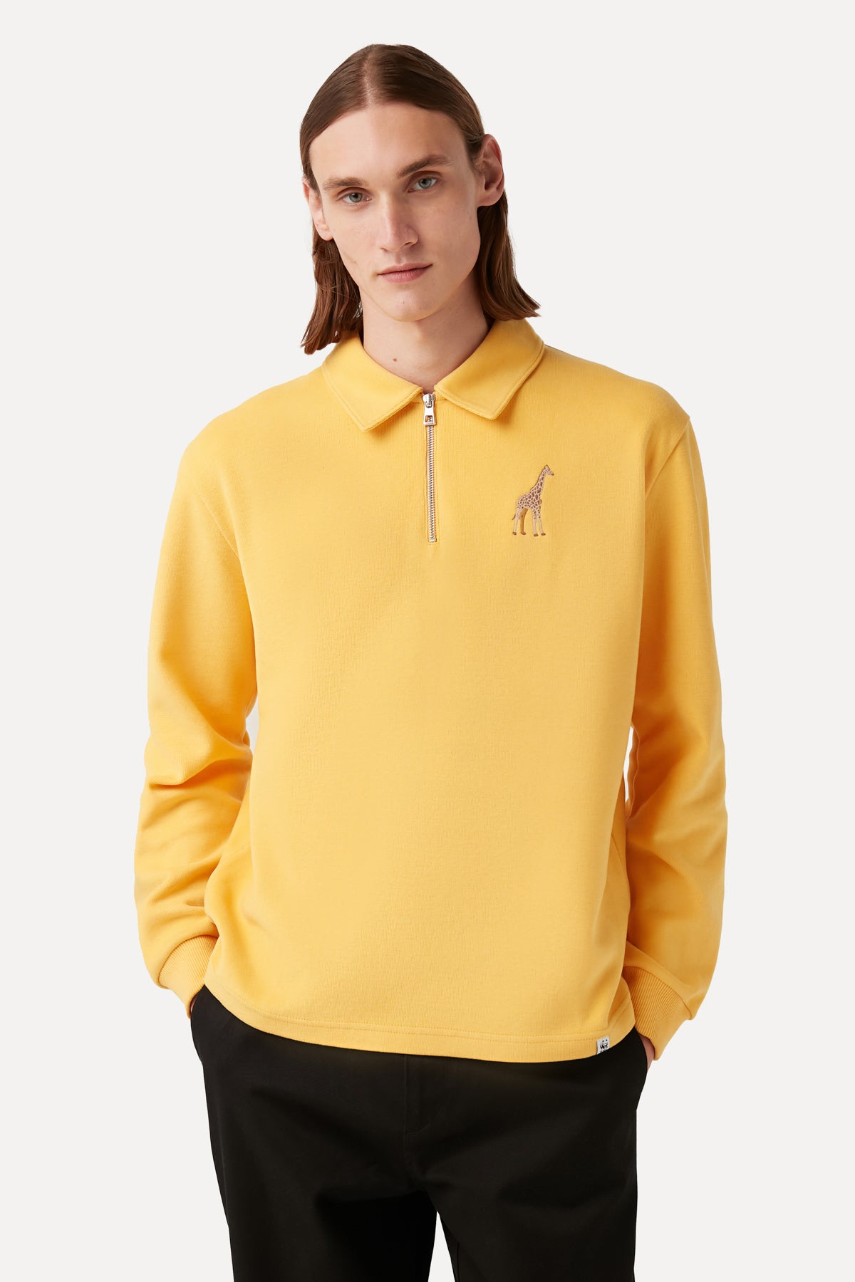 Giraffe Polo Neck Sweatshirt - Yellow