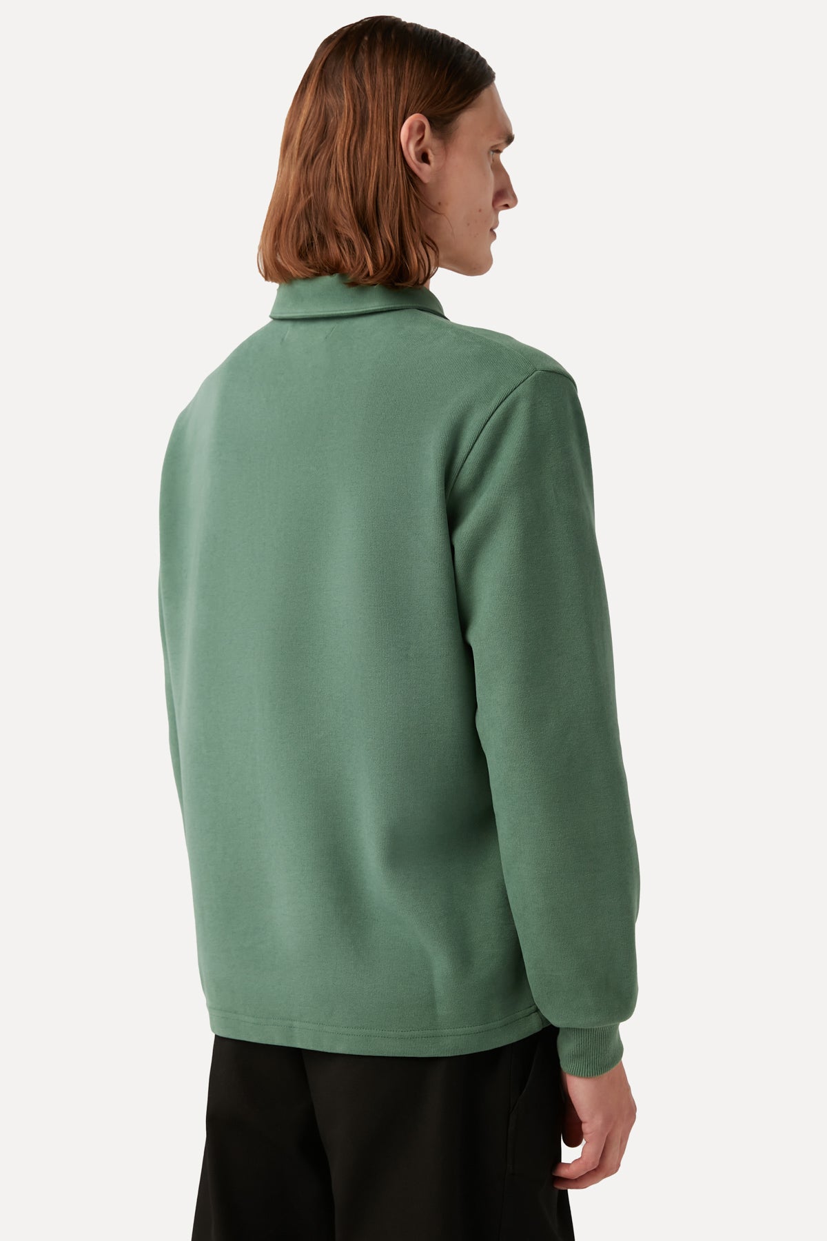Burrowing Owl Polo Neck Sweatshirt - Green
