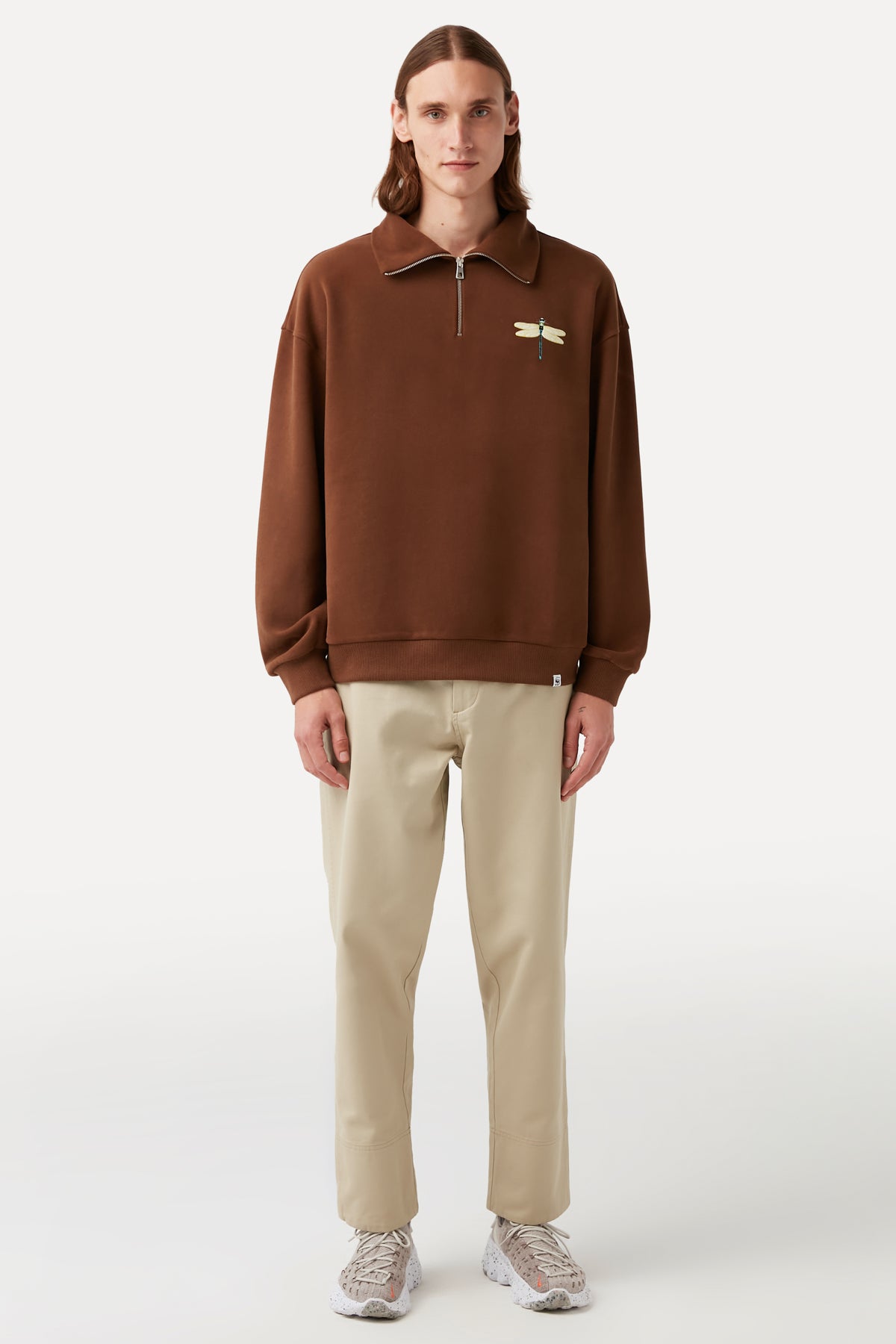 Dragonfly Q-Zip Sweatshirt - Brown