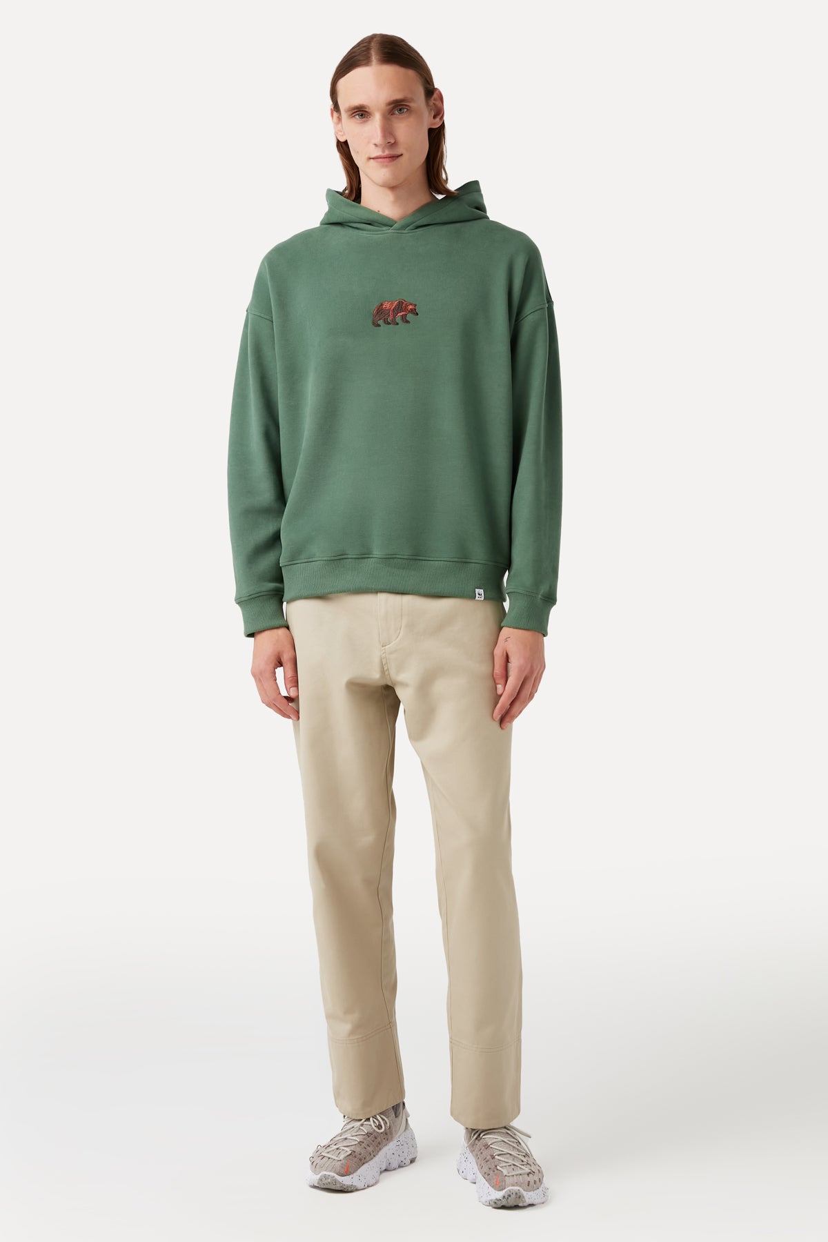 Brown Bear Hoodie - Aqua Green