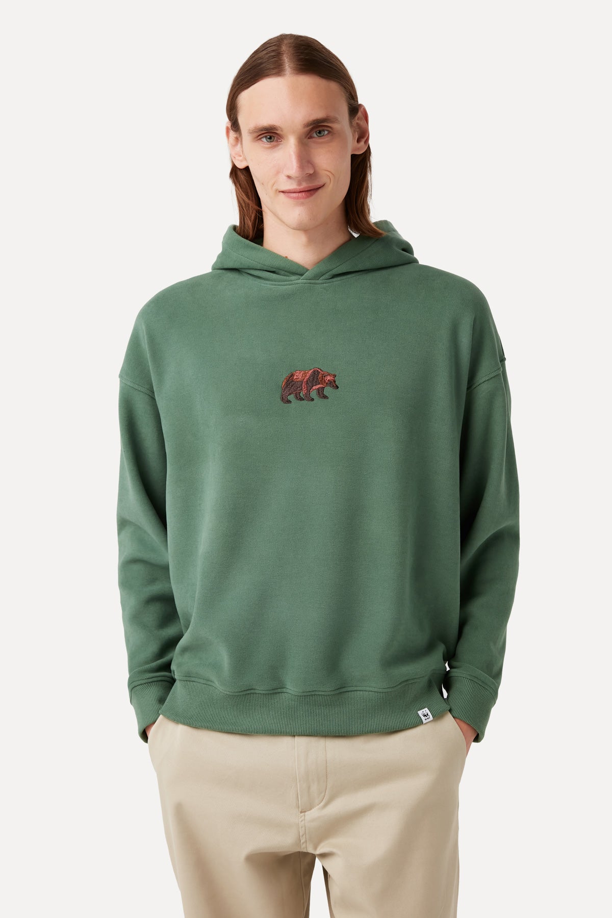 Brown Bear Hoodie - Aqua Green