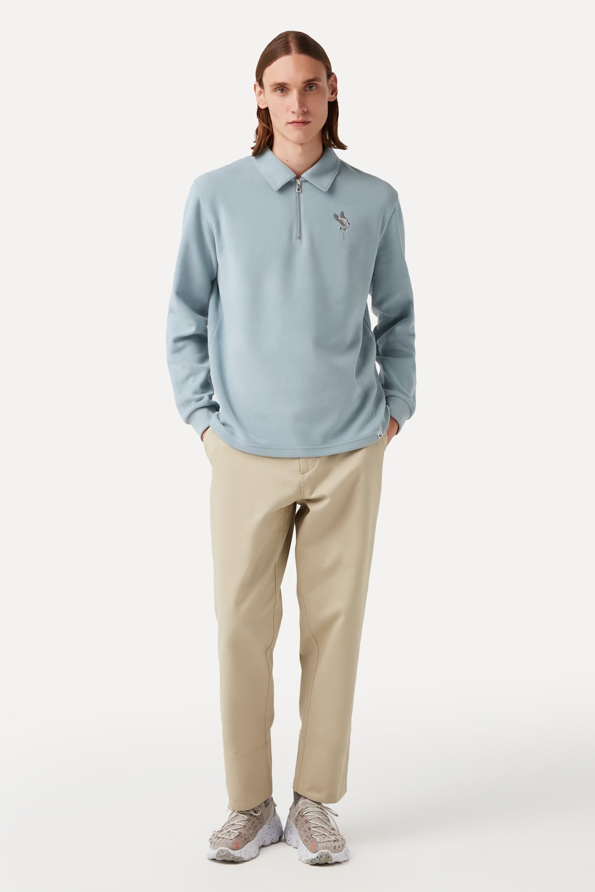 Crane Polo Neck Sweatshirt - Blue