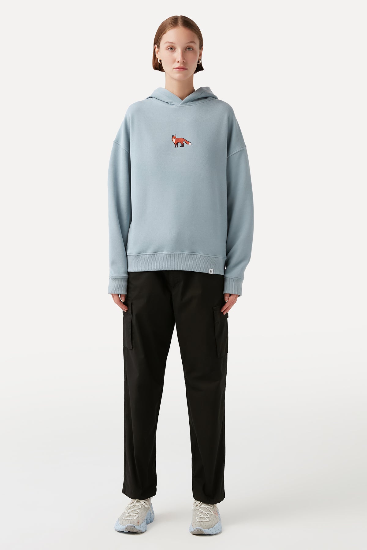 Red Fox Hoodie - Light Blue