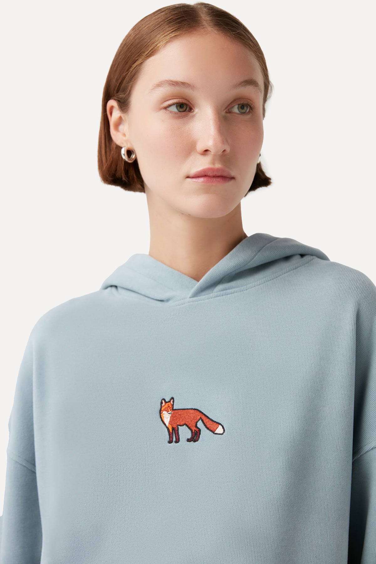 Red Fox Hoodie - Light Blue
