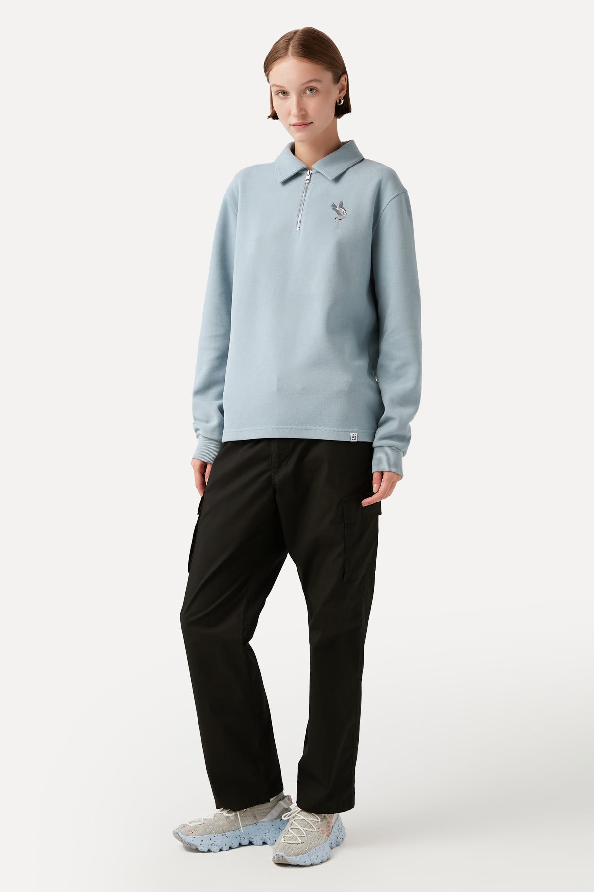 Crane Polo Neck Sweatshirt - Blue