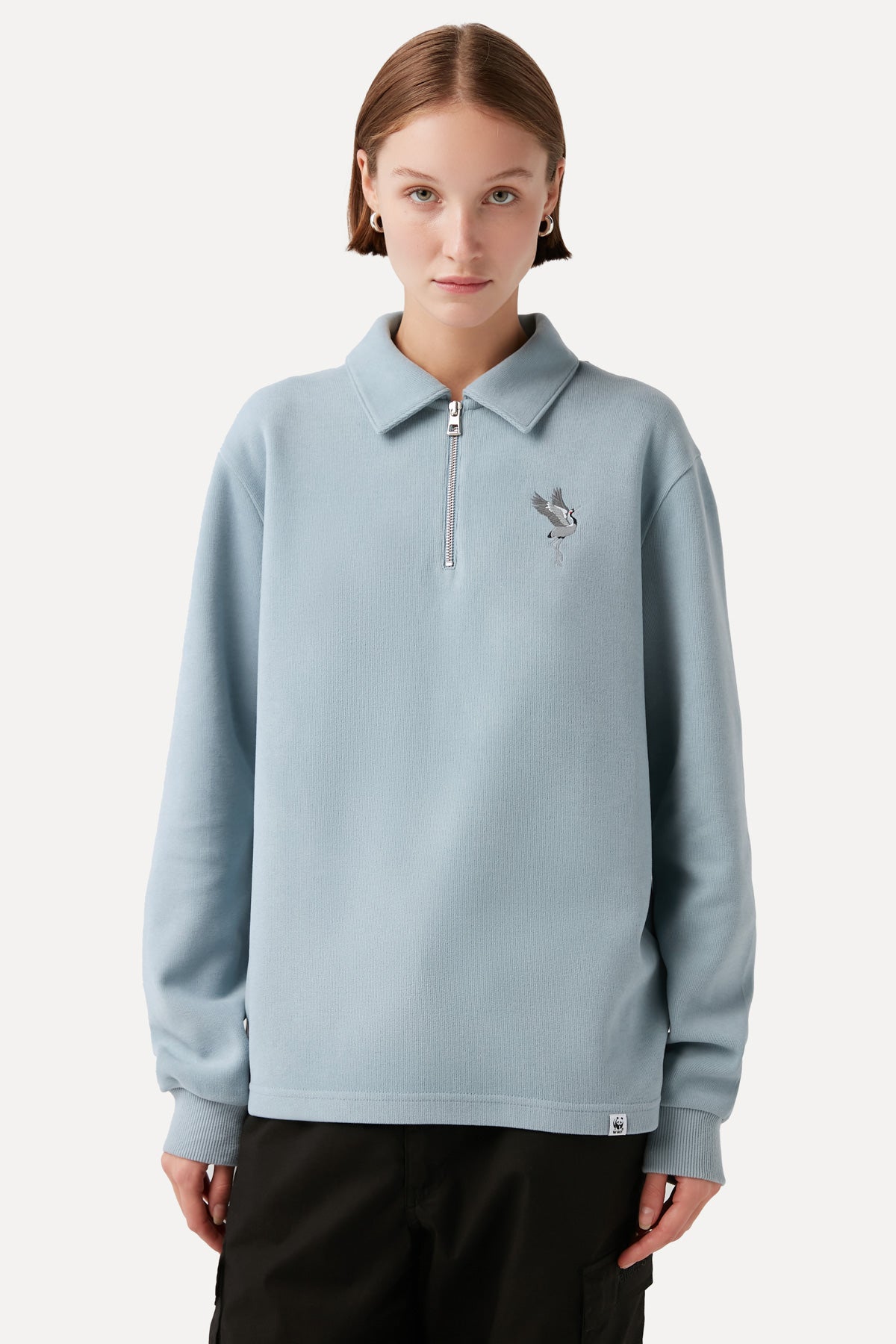 Crane Polo Neck Sweatshirt - Blue