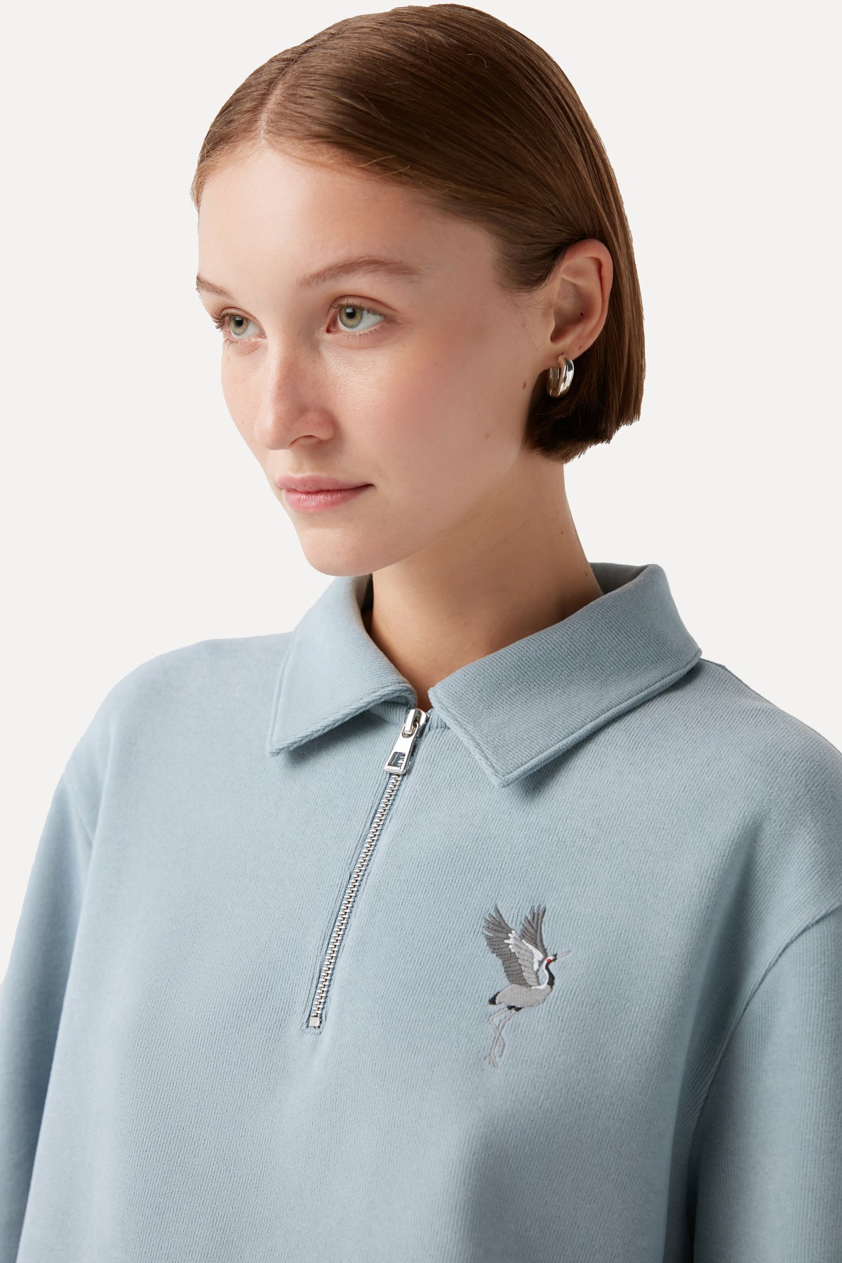 Crane Polo Neck Sweatshirt - Blue