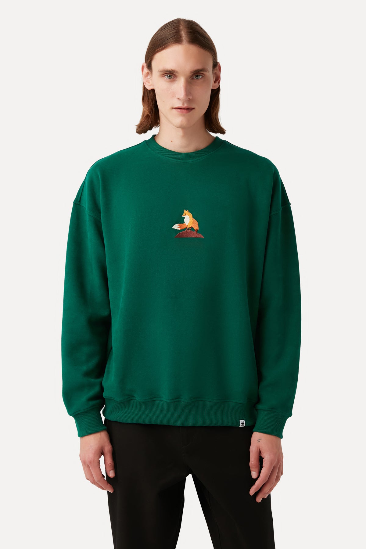 Red Fox Sweatshirt - Dark Green