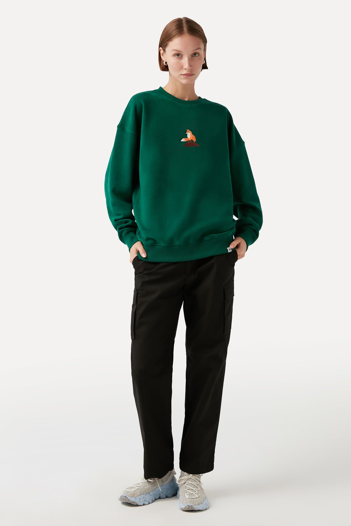 Red Fox Sweatshirt - Dark Green