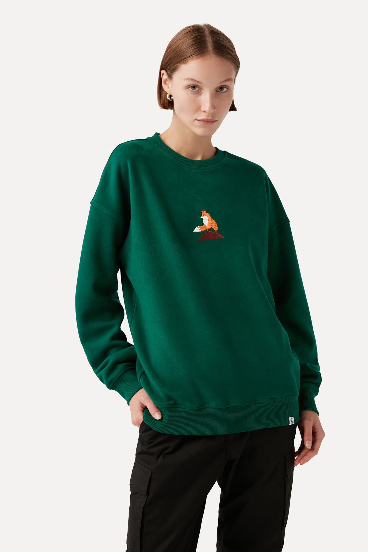 Red Fox Sweatshirt - Dark Green