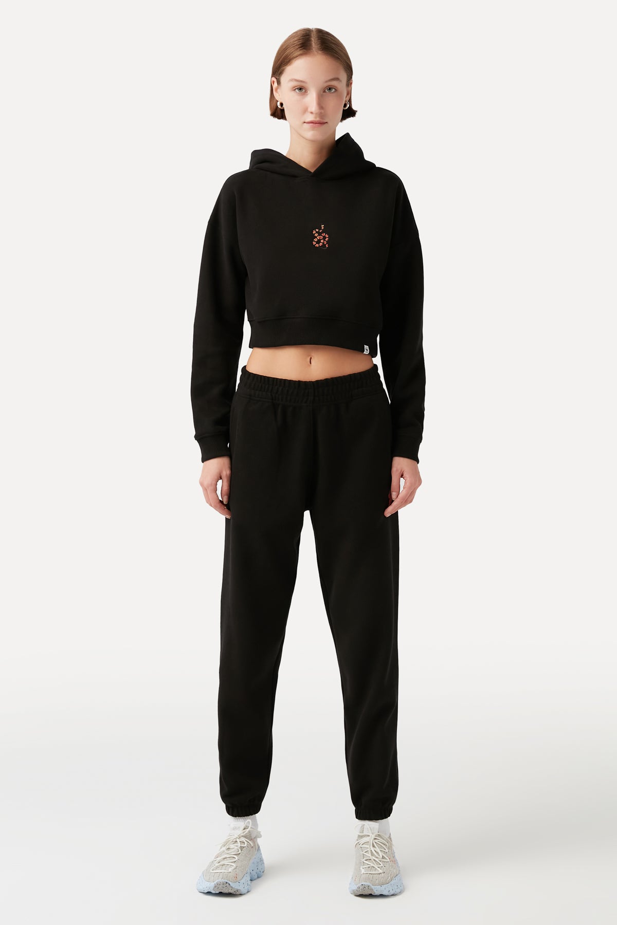 Coral Snake Crop Hoodie - Black