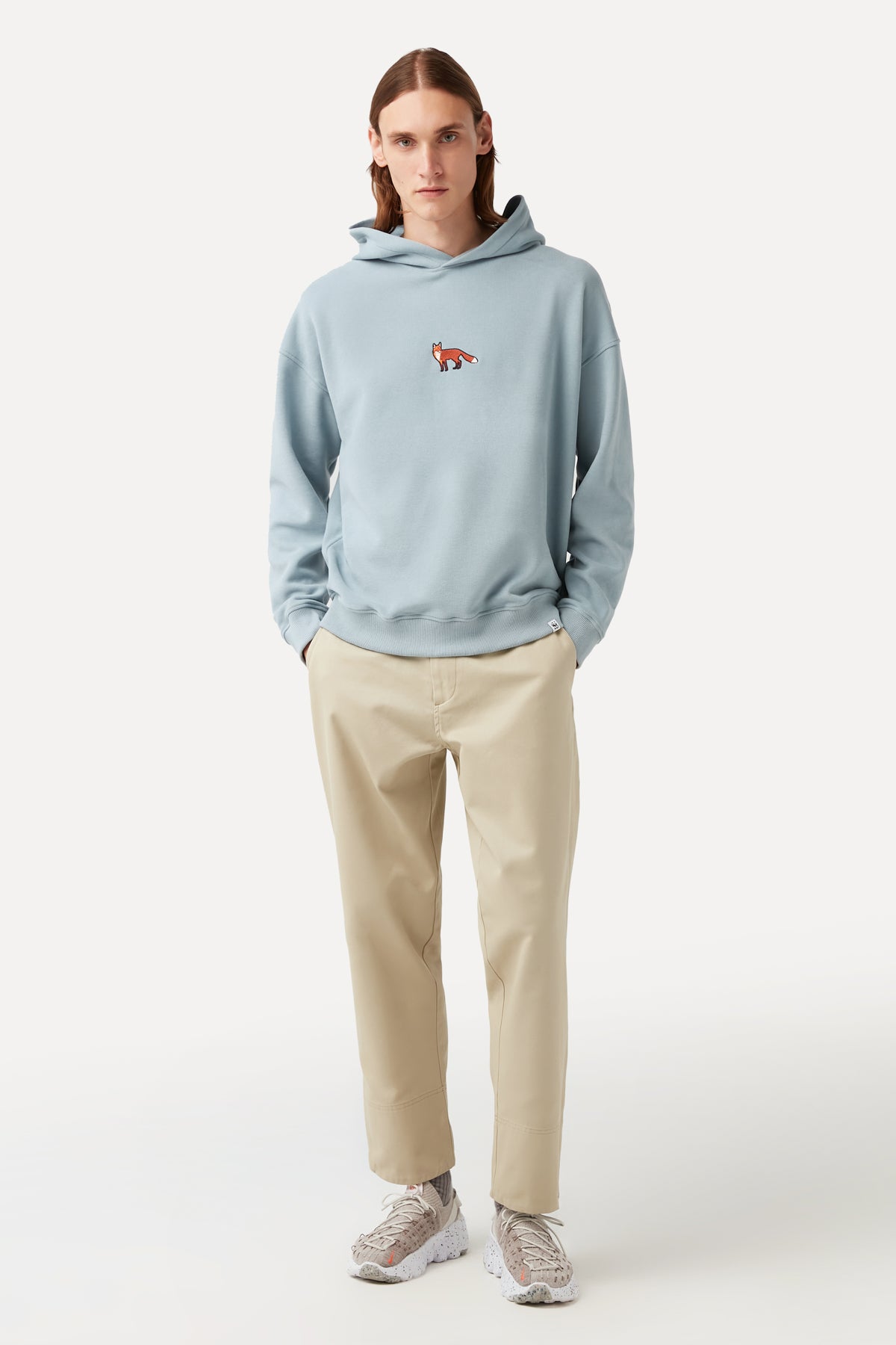 Red Fox Hoodie - Light Blue