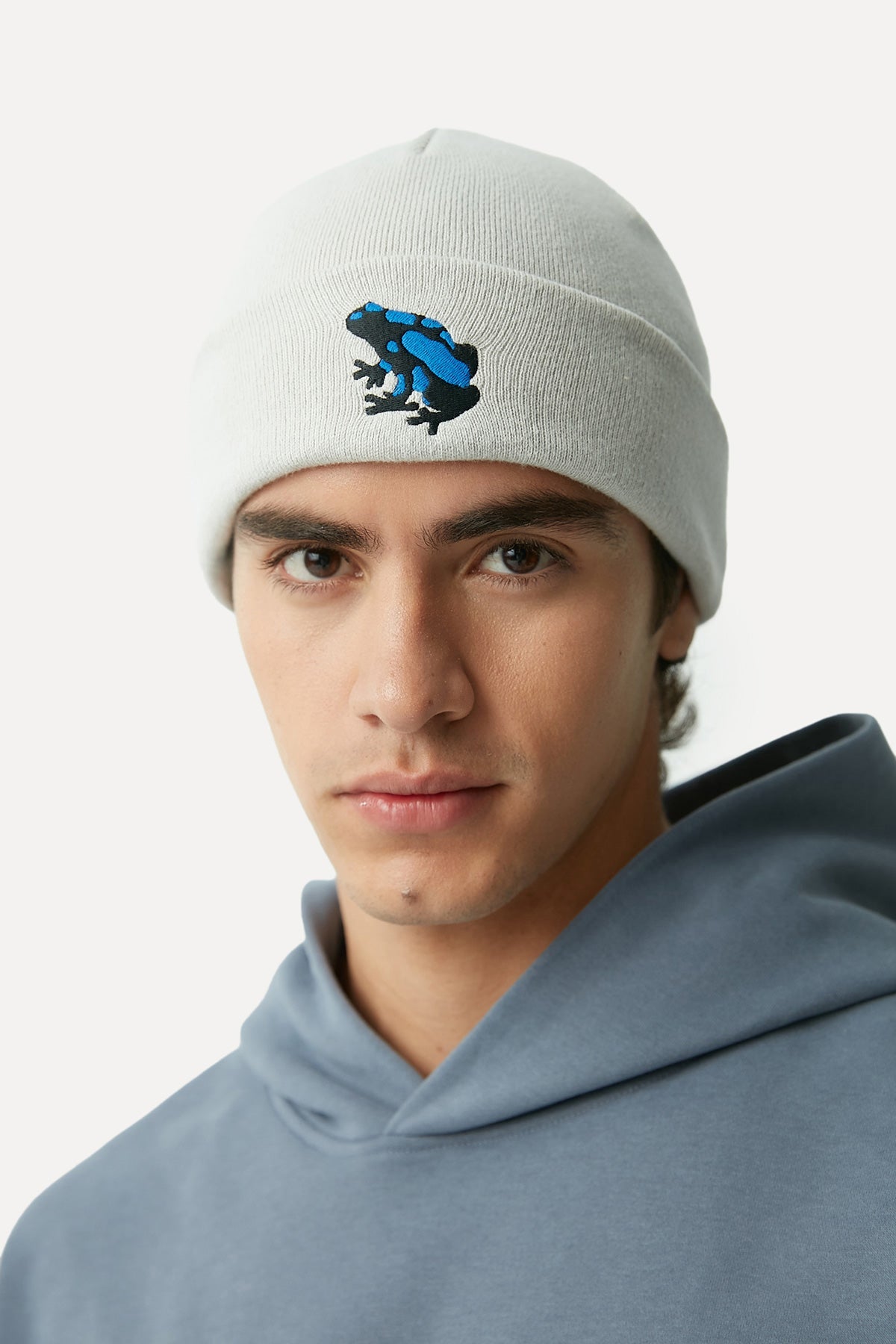 Poison Dart Frog Beanie - Light Gray