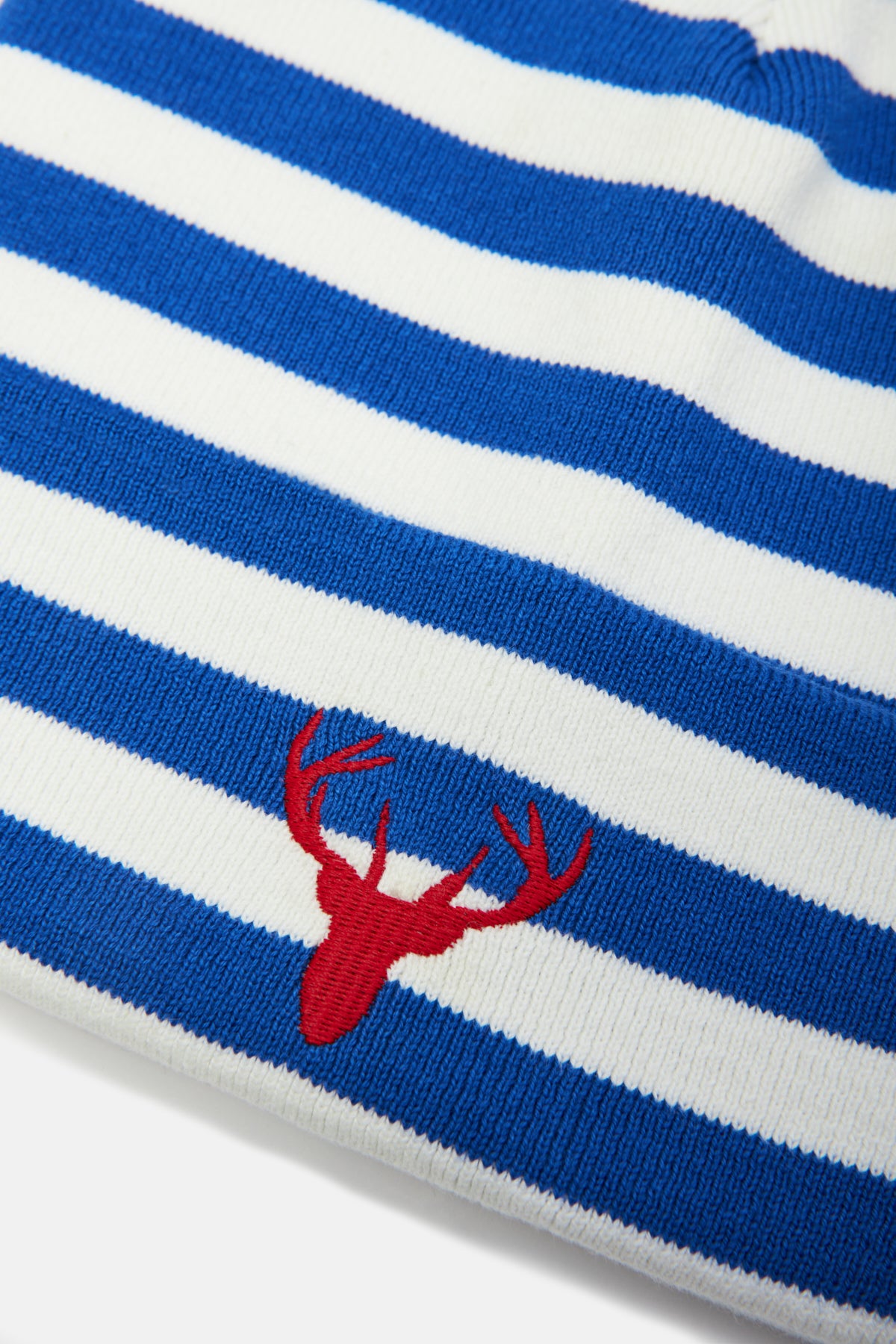 Deer Striped Beanie - Sax Blue