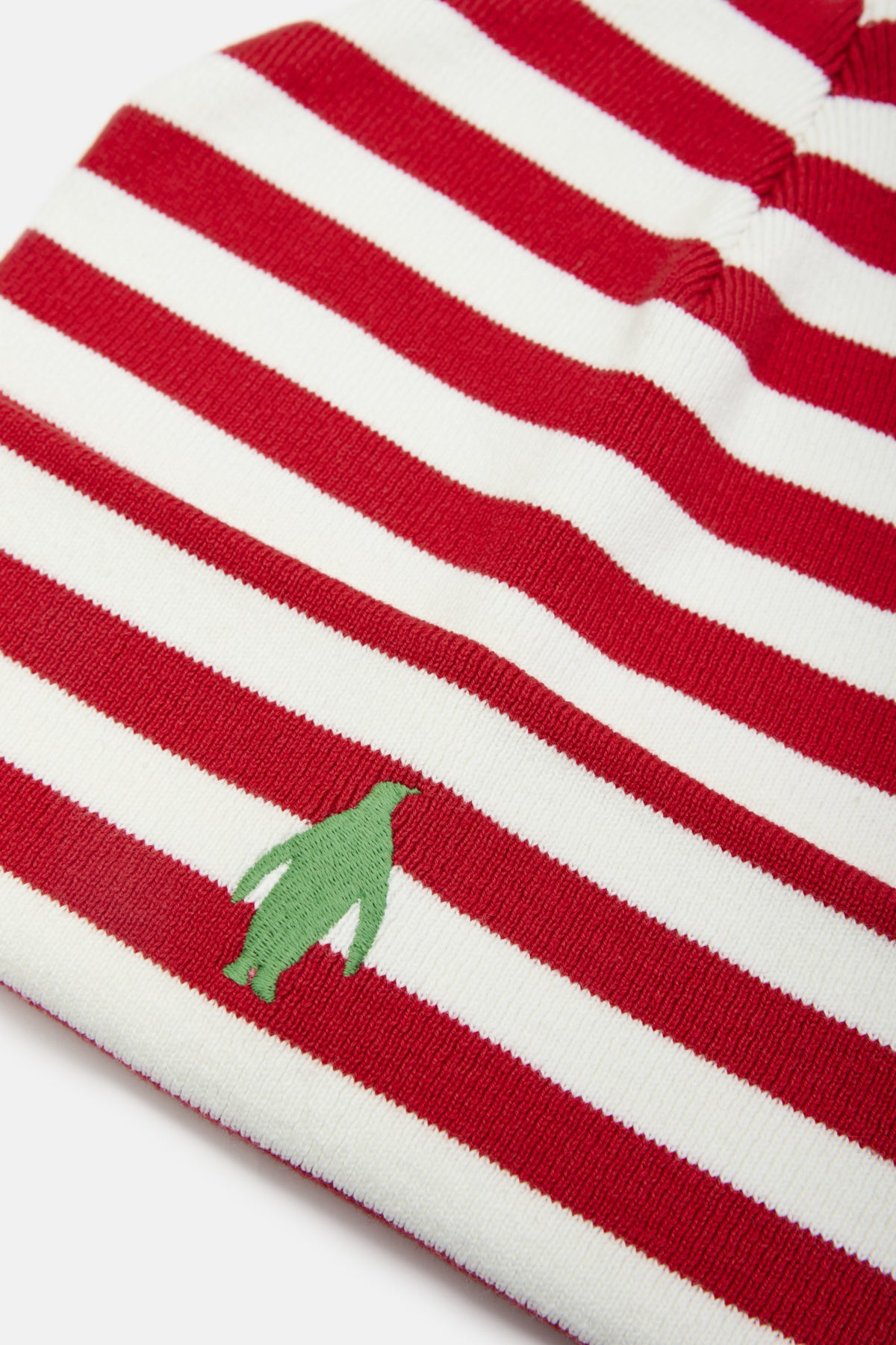 Emperor Penguin Striped Beanie - Red