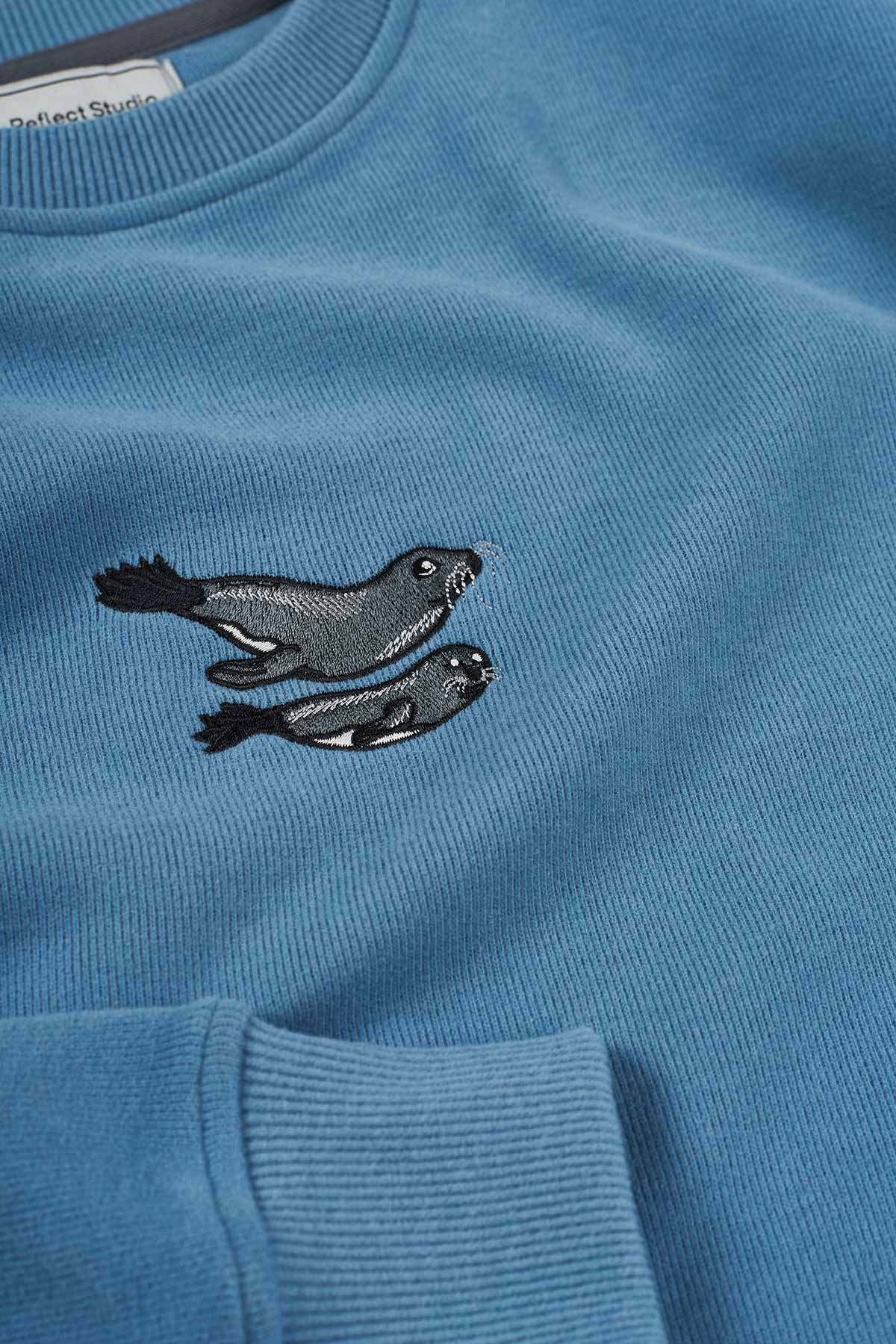 Mediterranean Monk Seal Sweatshirt - Blue