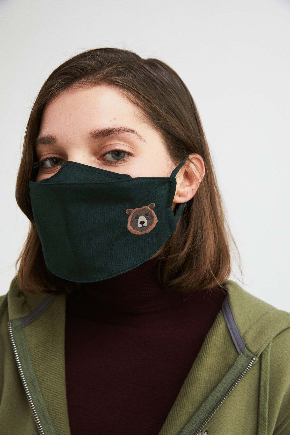 Grizzly Bear Mask - Green