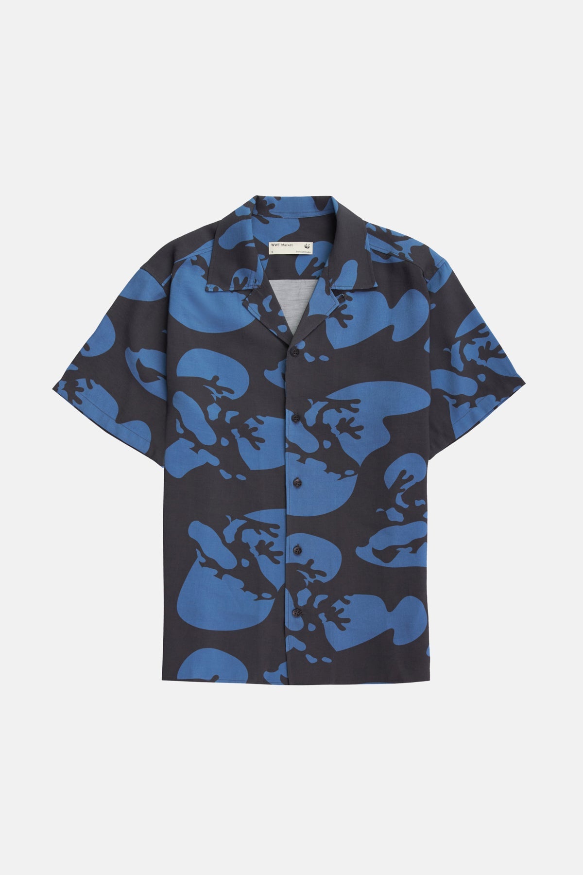 Frog All Over Print Oversize Short Sleeve Shirt - Black
