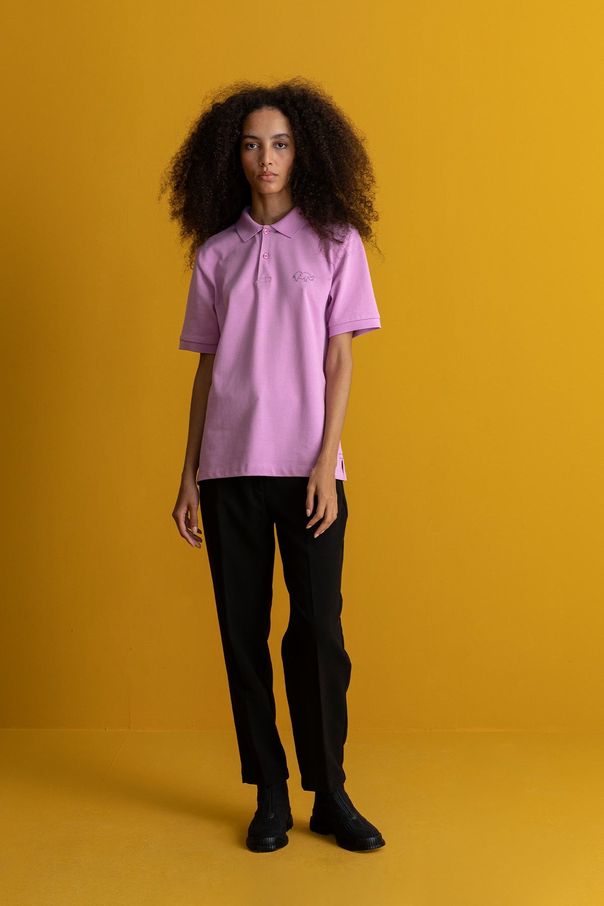 Rhino Outline Polo T-Shirt - Lilac