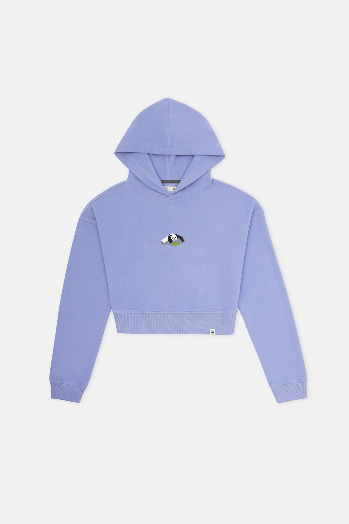 Giant Panda Crop Hoodie - Purple