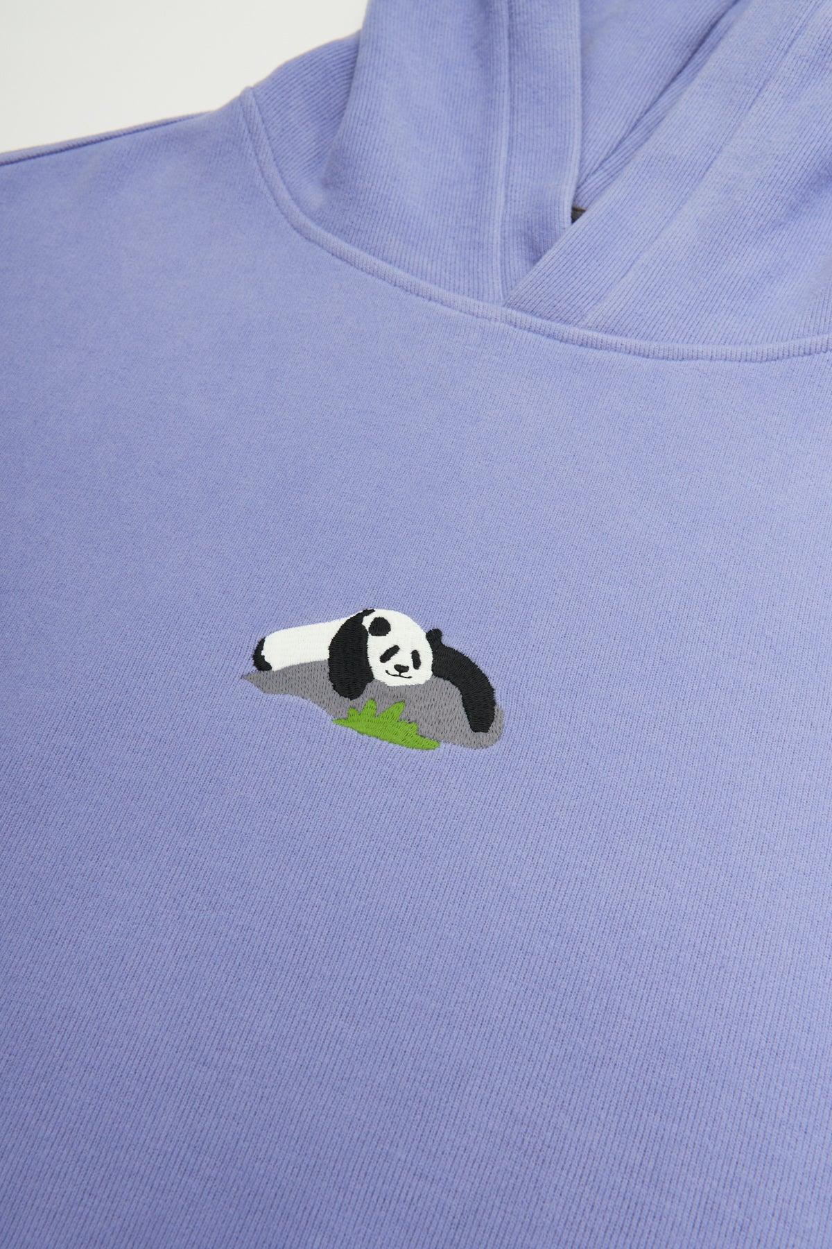 Giant Panda Crop Hoodie - Purple