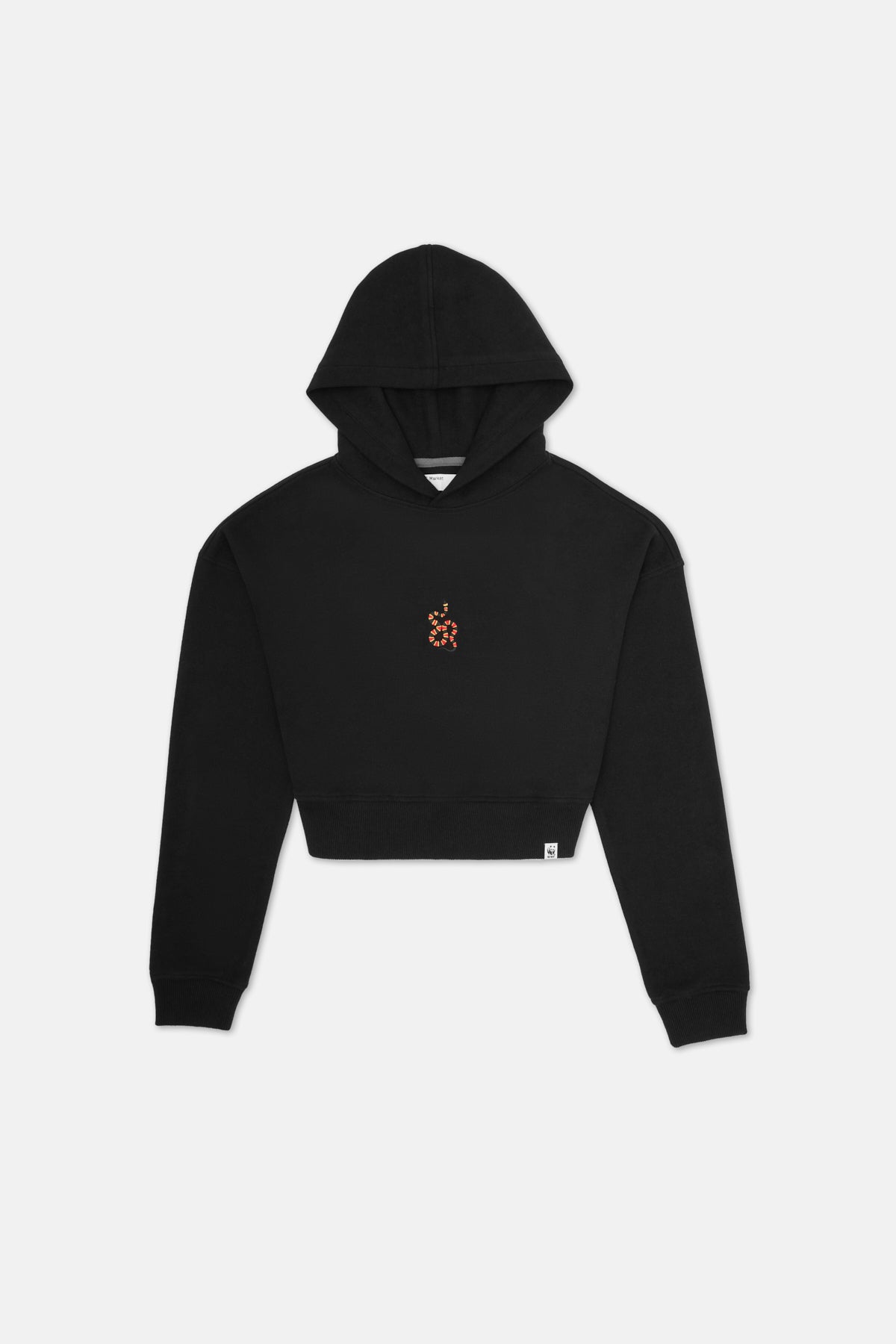 Coral Snake Crop Hoodie - Black