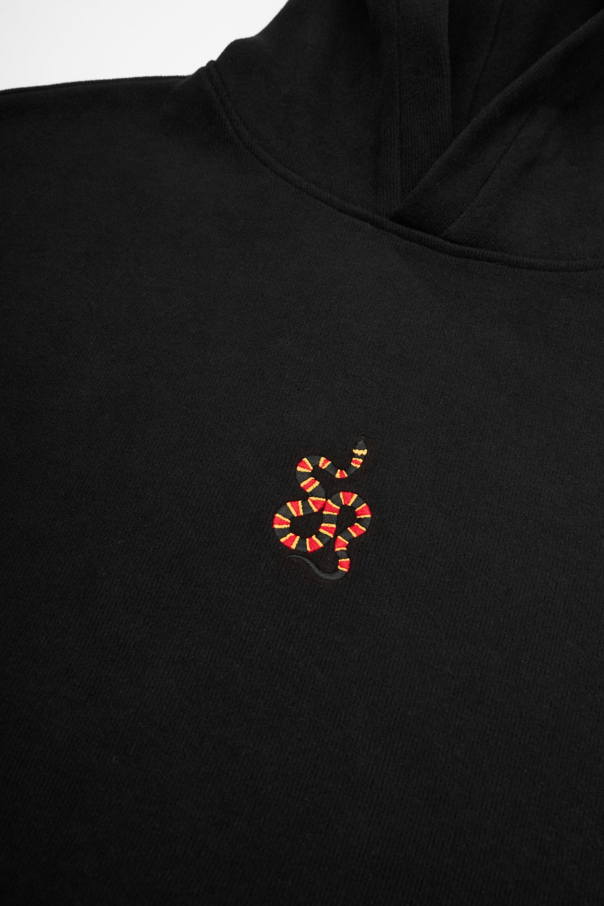 Coral Snake Crop Hoodie - Black