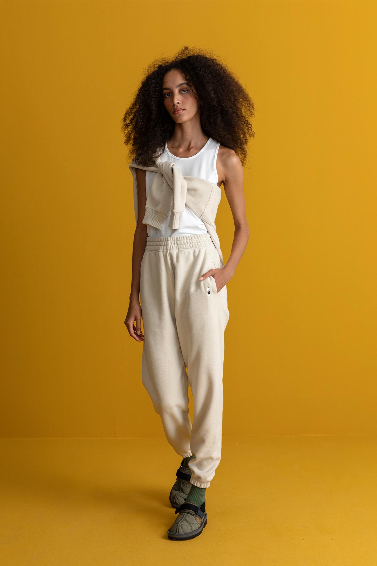 Panda Women's Sweatpants - Parchment Beige