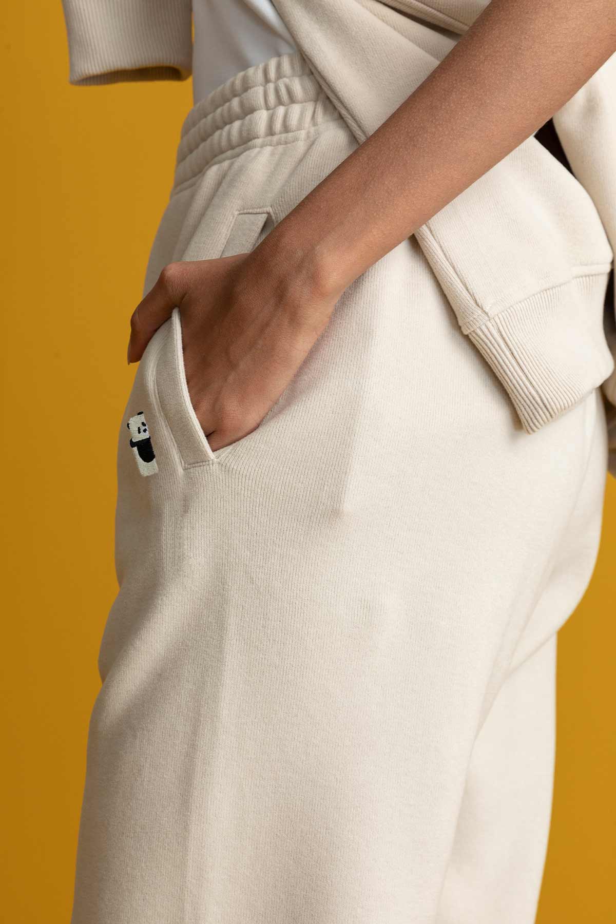 Panda Women's Sweatpants - Parchment Beige