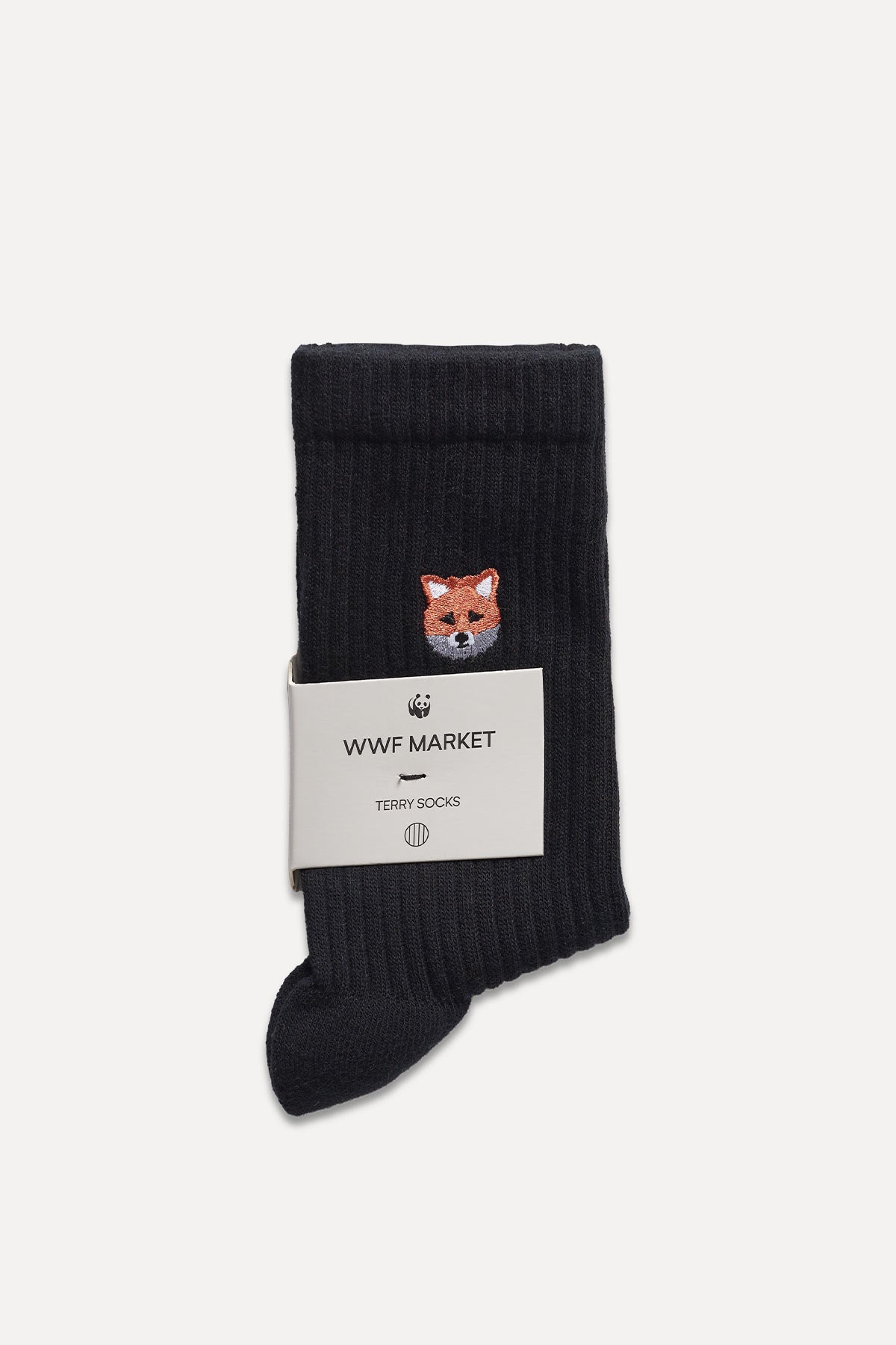 Red Fox Towel Socks - Black