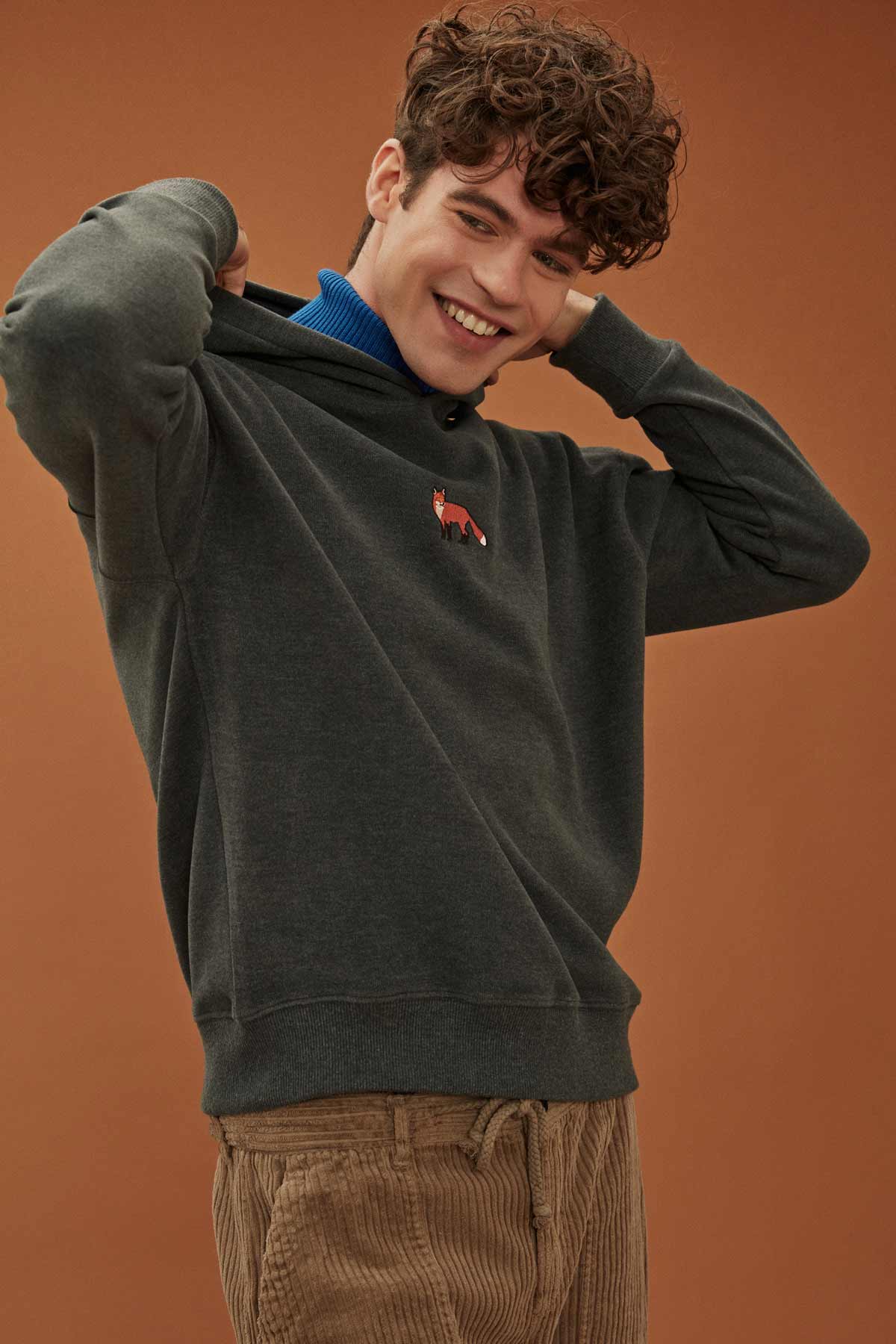 Red Fox Hoodie - Anthracite