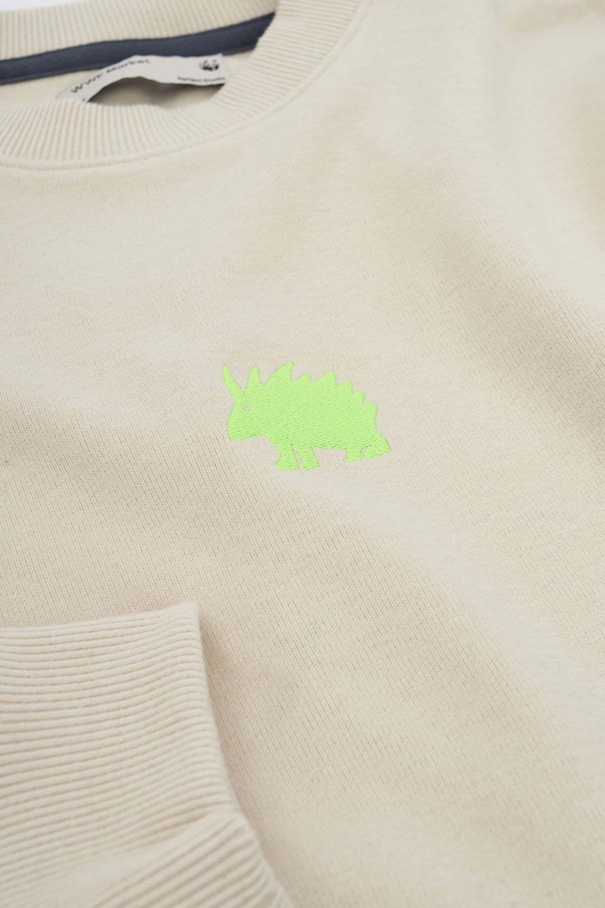 Lar Porcupine Crop Sweatshirt - Parchment Beige