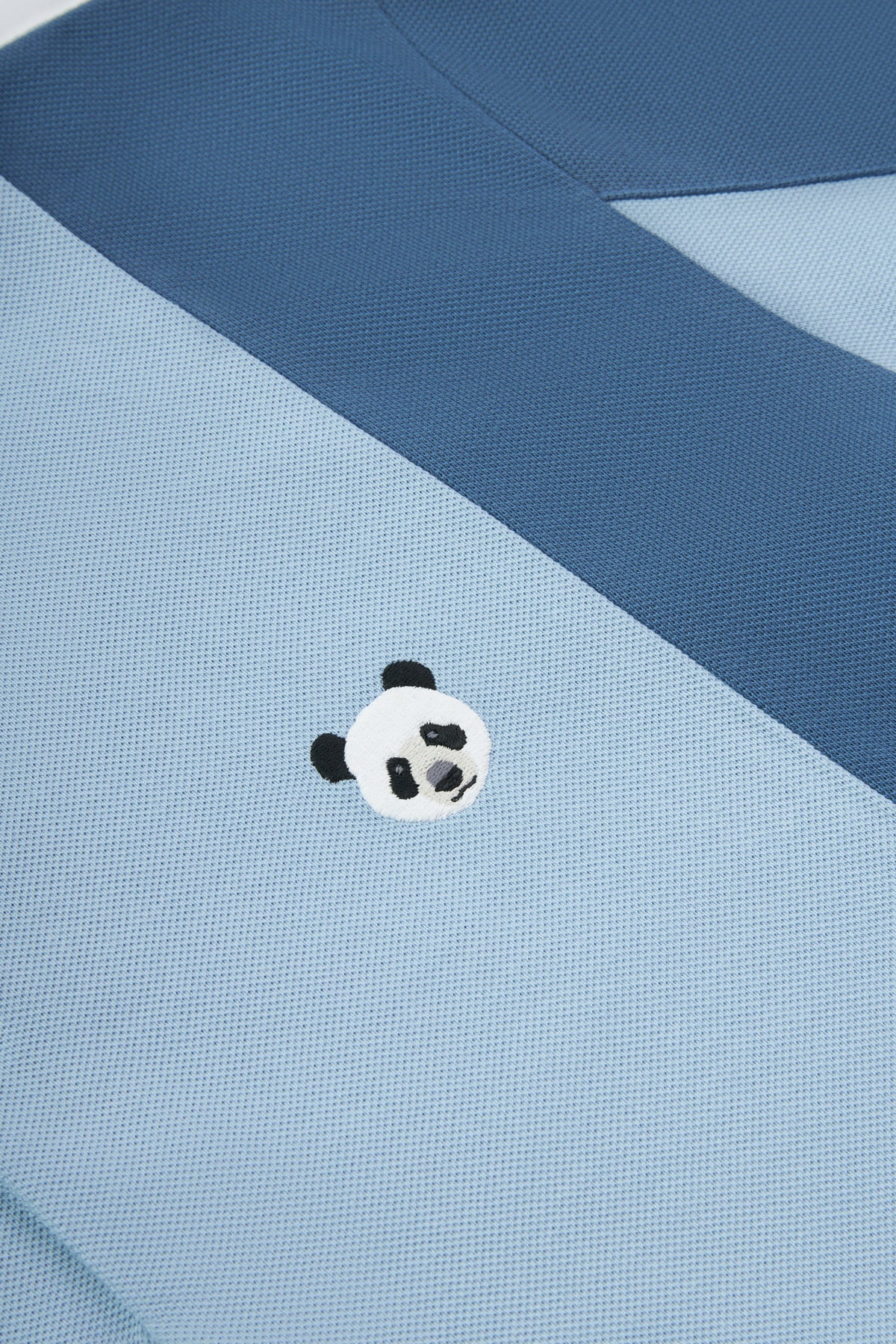 Panda Colorblock Polo T-Shirt - Blue