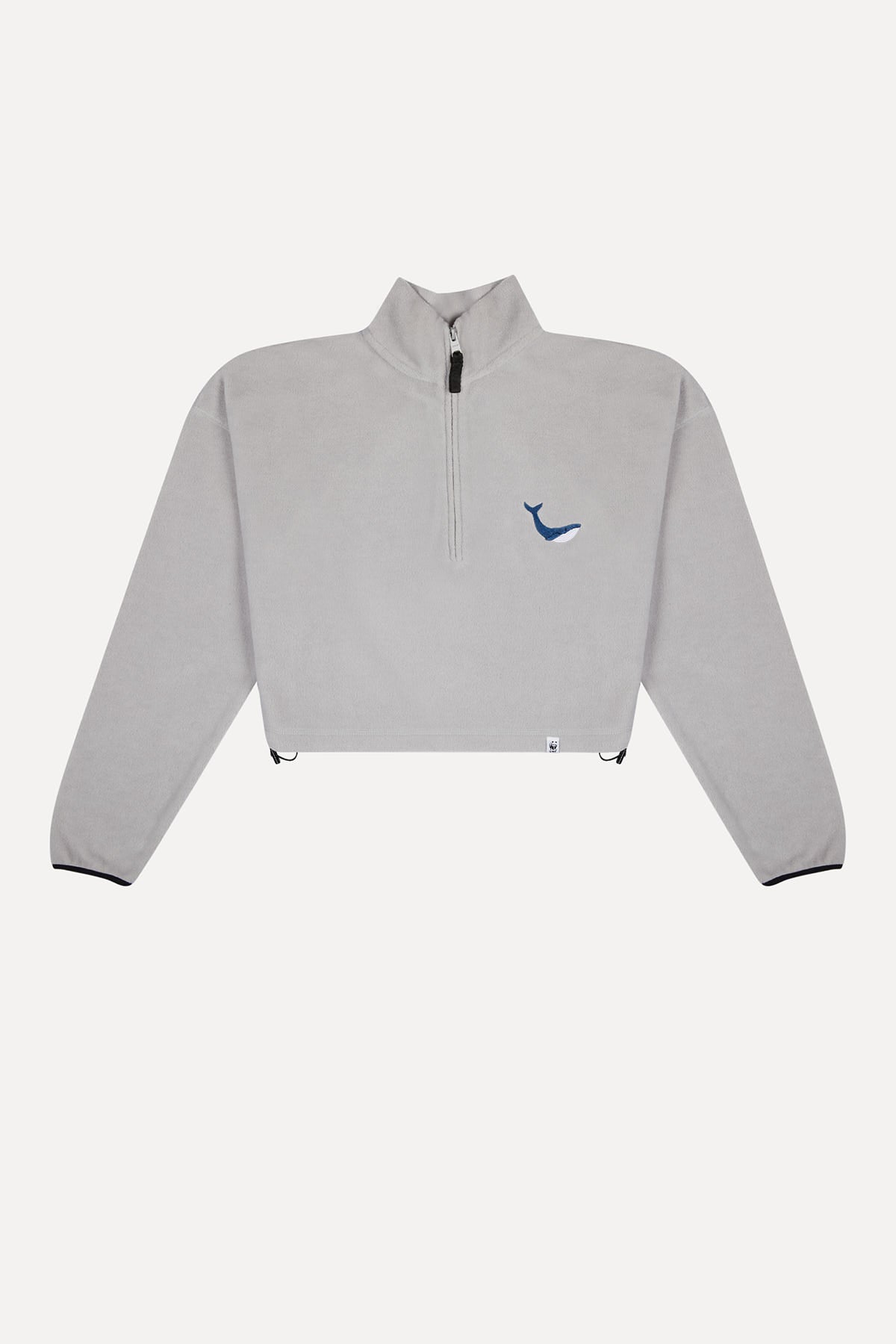 Whale Crop Fleece - Gray