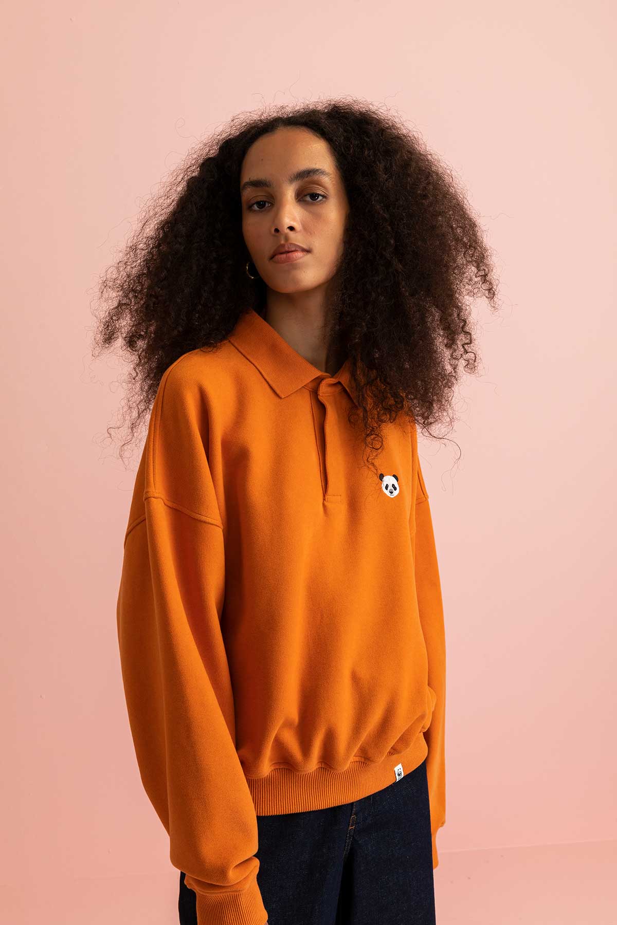 Panda Polo Sweatshirt - Orange