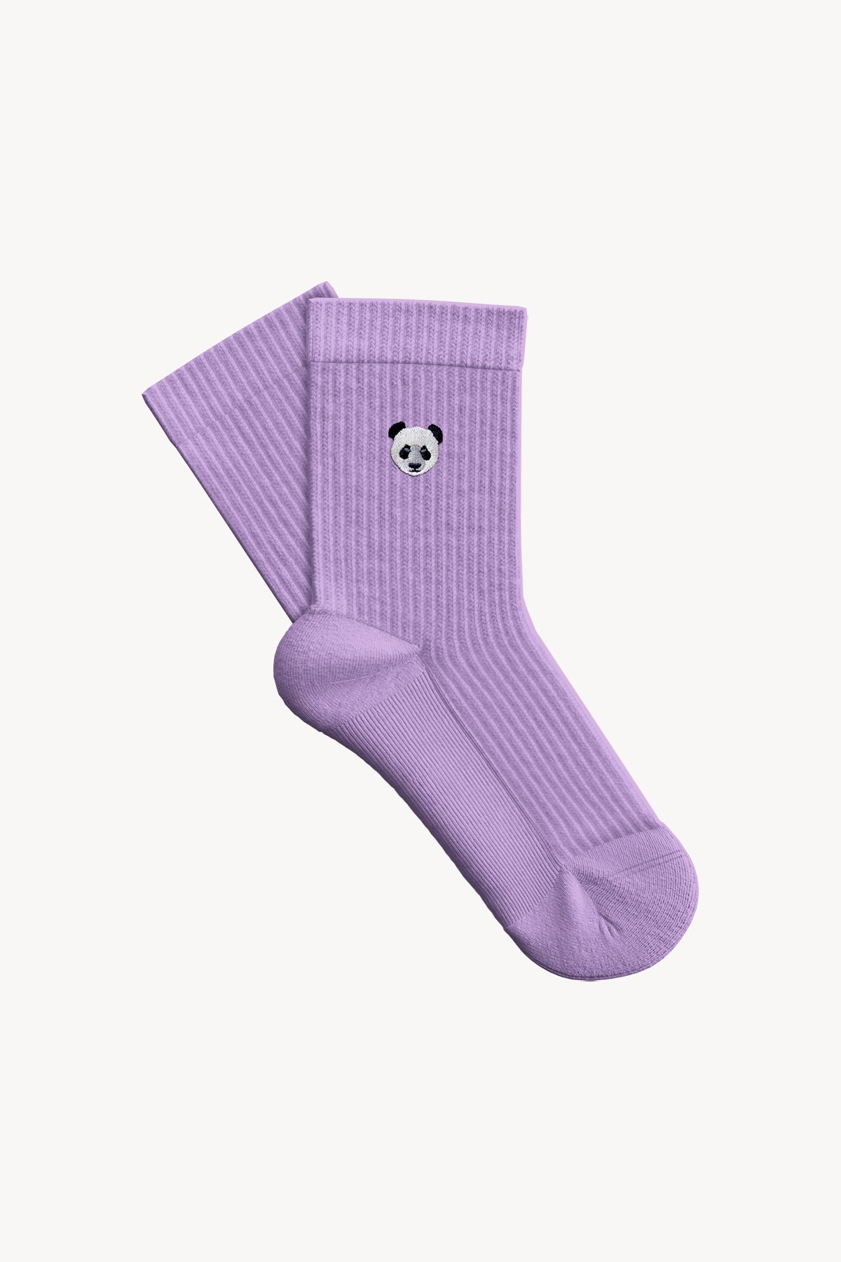 Panda Towel Socks - Lilac