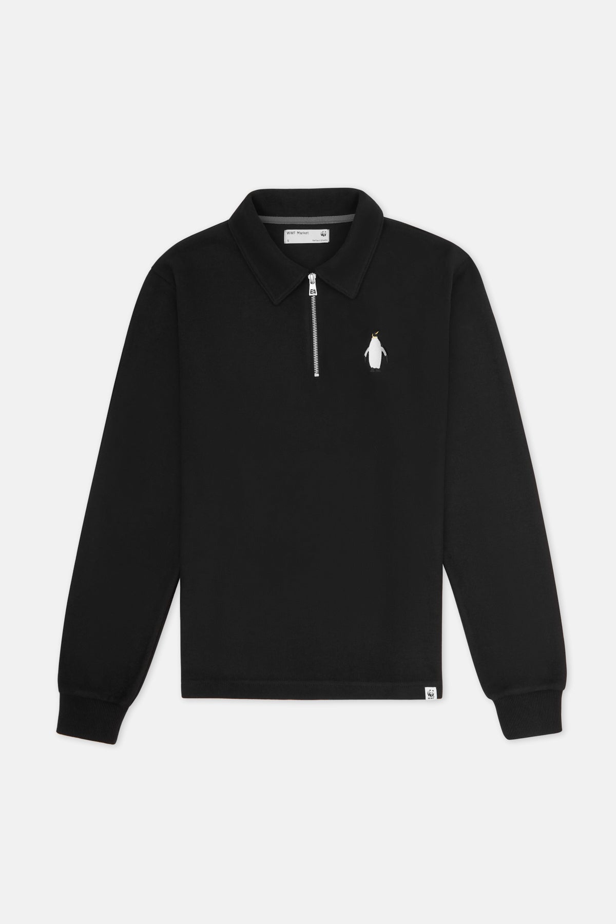 Emperor Penguin Polo Neck Sweatshirt - Black