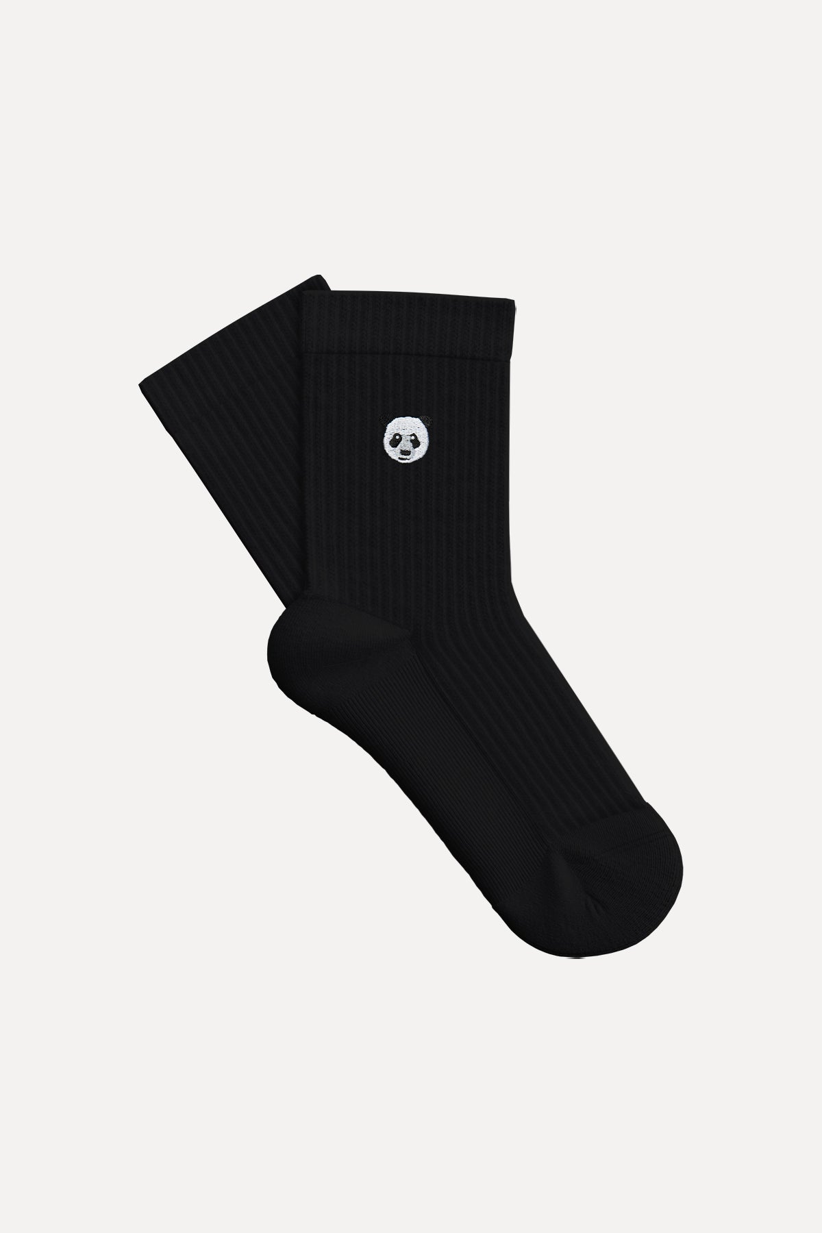 Panda Towel Socks - Black