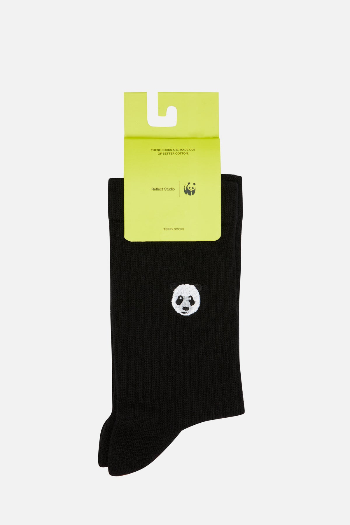 Panda Towel Socks - Black