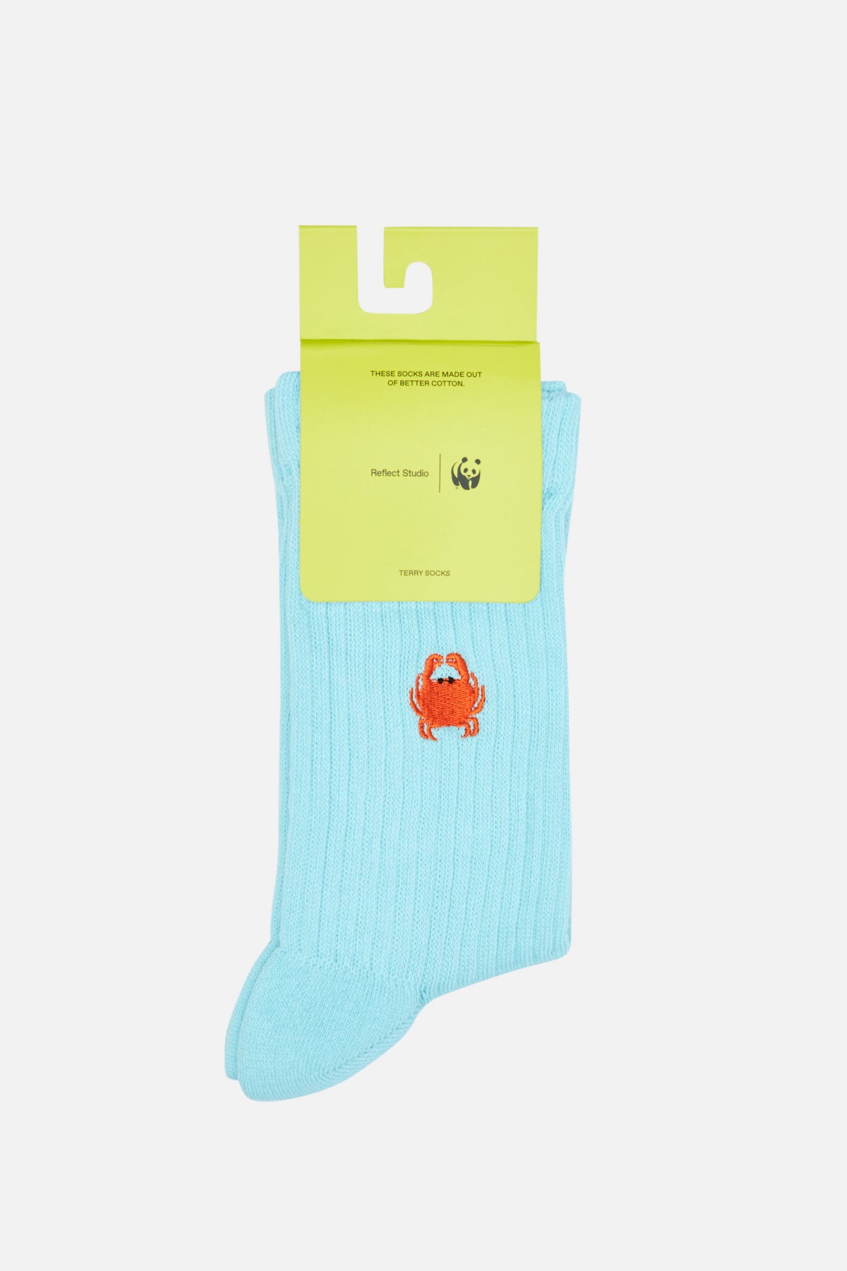 Crab Towel Sock - Light Blue