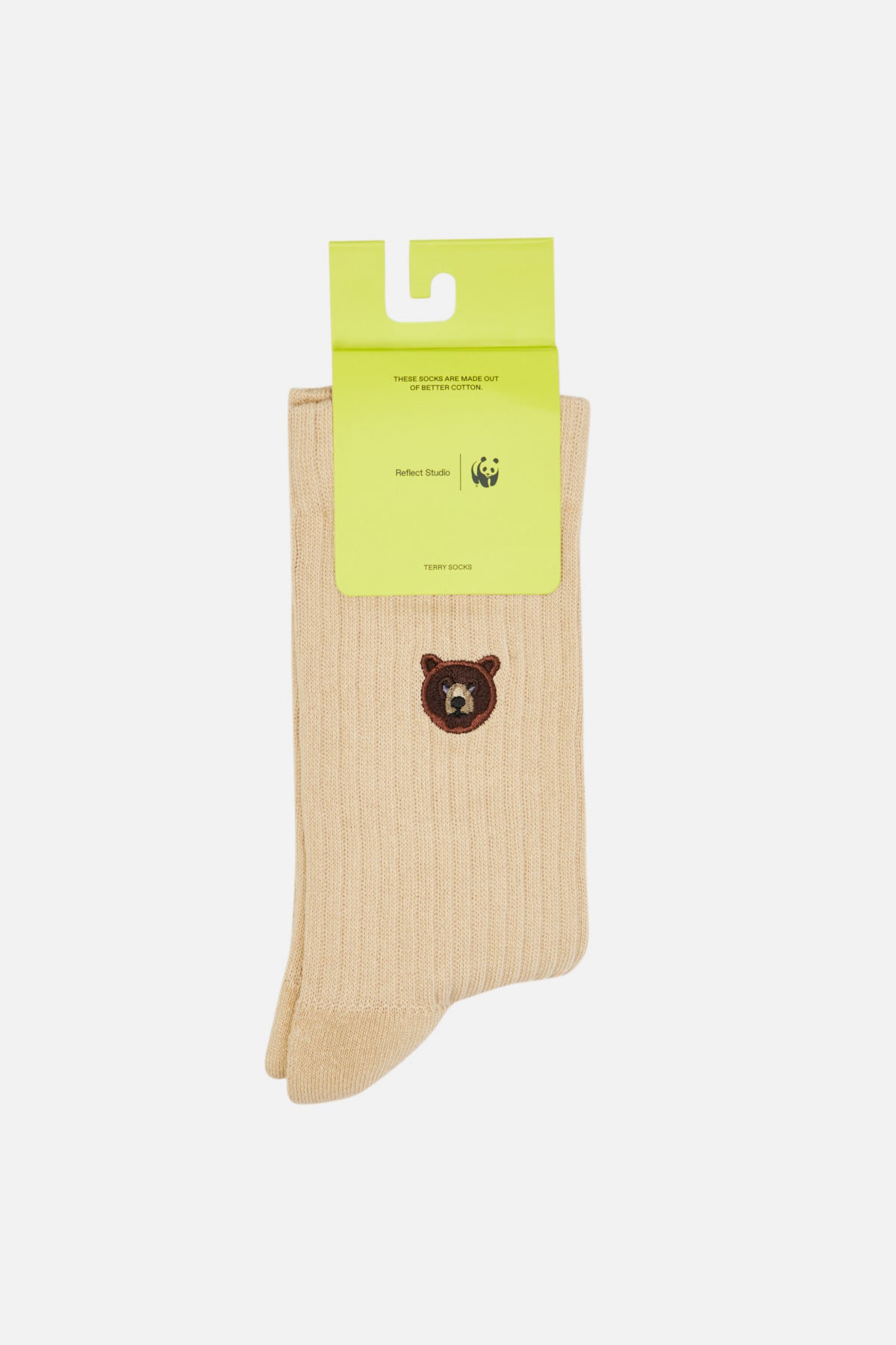 Brown Bear Towel Socks - Dark Beige