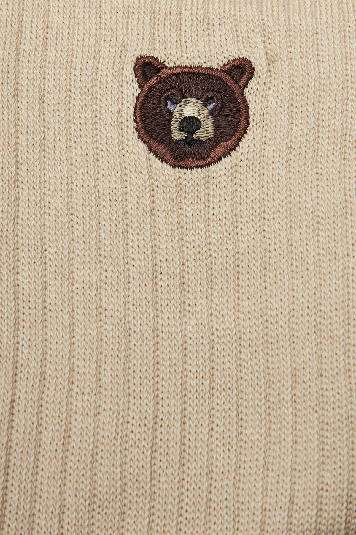 Brown Bear Towel Socks - Dark Beige