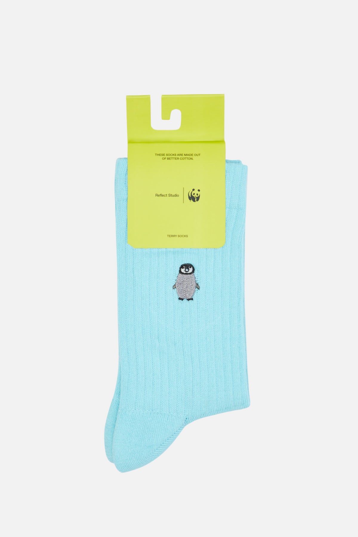 Baby Emperor Penguin Towel Socks - Light Blue
