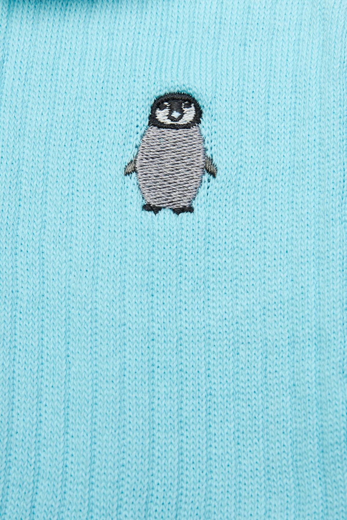 Baby Emperor Penguin Towel Socks - Light Blue